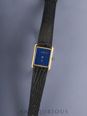 カルティエ マストタンク LM 6 手巻き Cal.78-1 SV925 純正革ベルト 純正ピンバックル（GP）ラピスラズリ文字盤（SWISS表記）オーバーホール済み