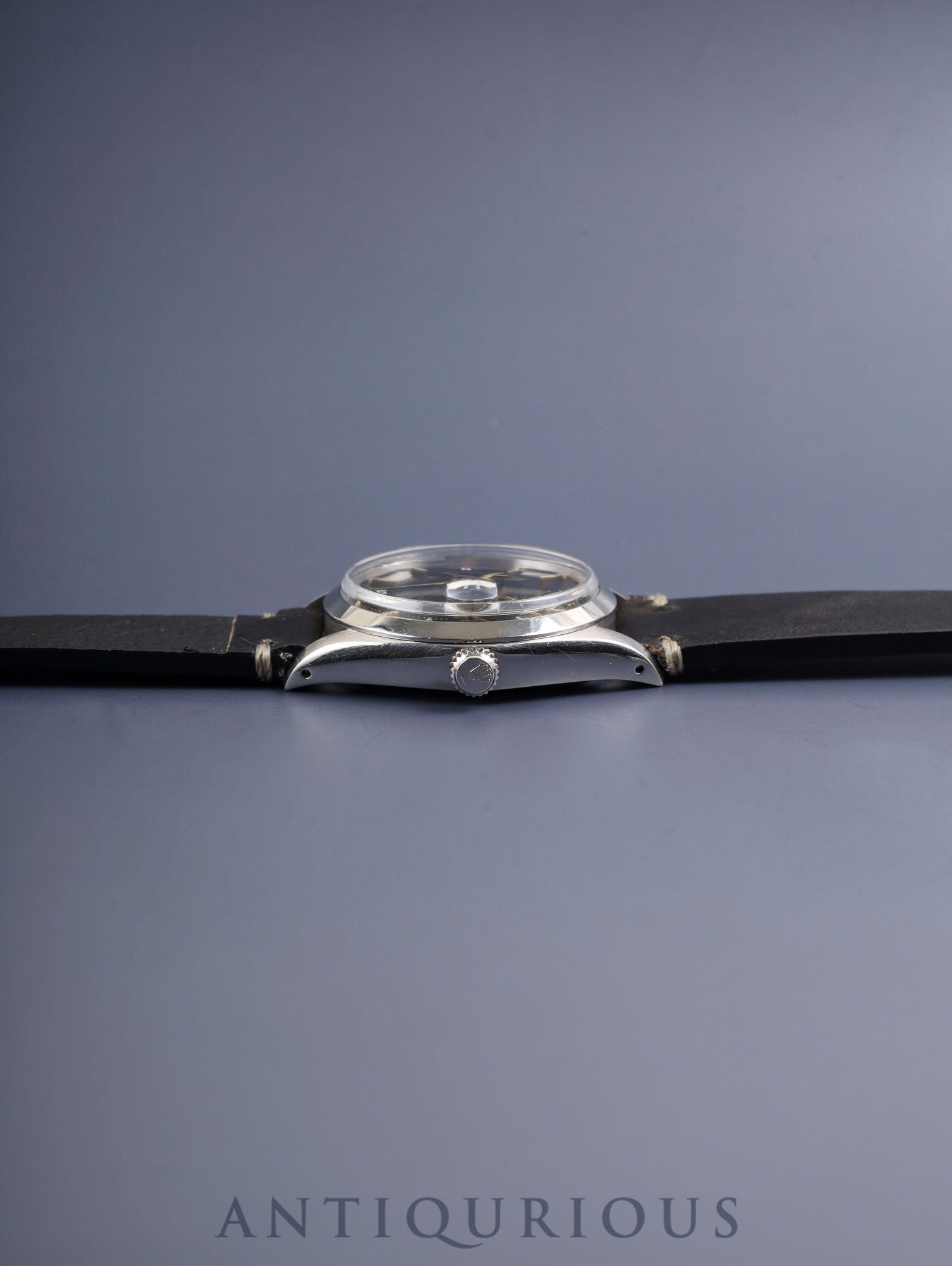 ロレックス オイスターデイトプレシジョン 6694 手巻き Cal.1225 SS 革 社外尾錠（SS） ブラック文字盤 51番（1977年）オーバーホール済み