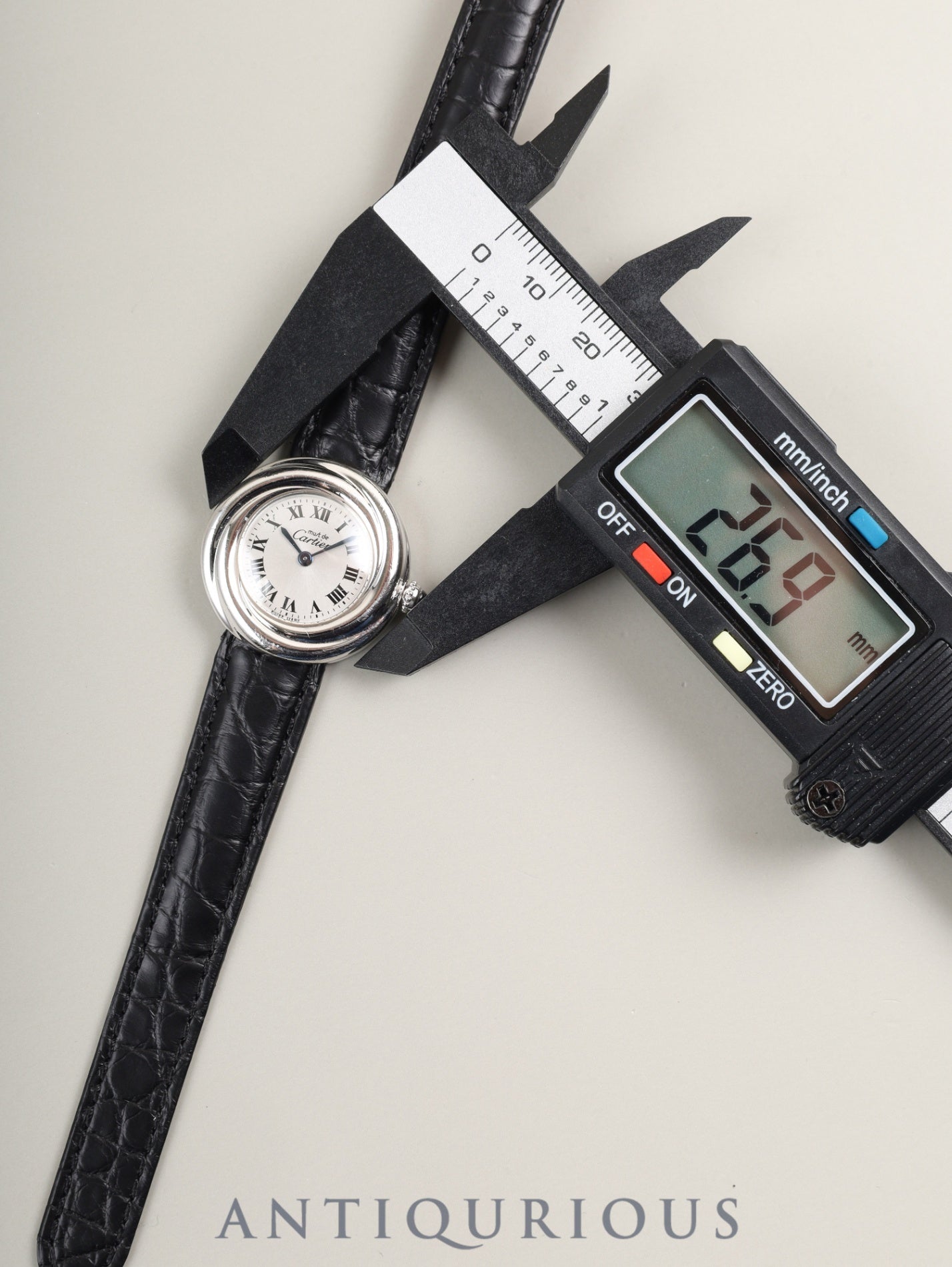カルティエ マストトリニティ W1014945 / 2439 クォーツ Cal.057 SV925 革 純正Dバックル（SS） シルバーローマン文字盤 箱 オーバーホール済み