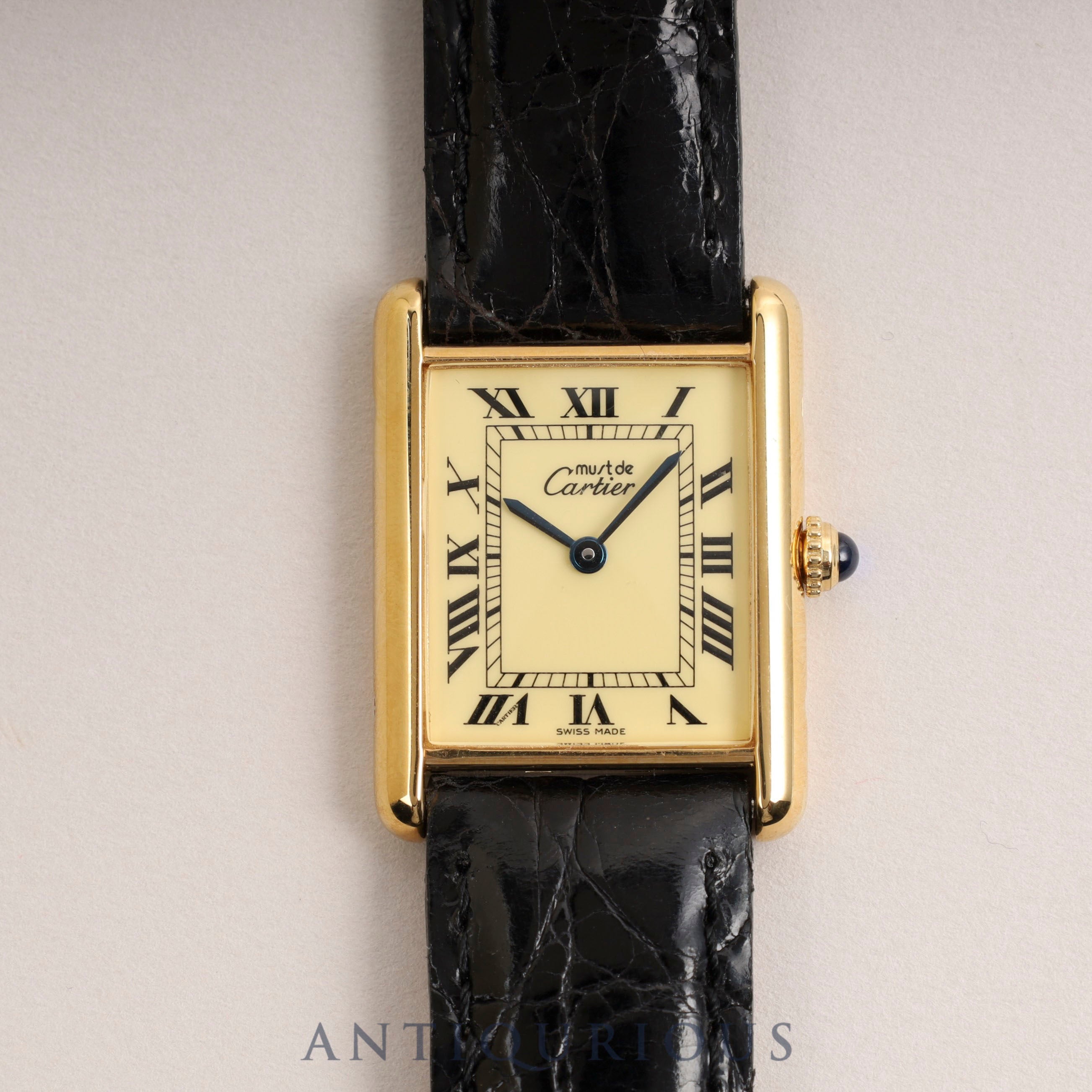 Cartier Must Tank LM QZ Ivory Roman Dial