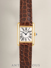 Cartier Must Tank SM 5057001 Quartz SV925 Leather Genuine D-Buckle (GP) Oparan Dial (SWISS marking) Polished, Complete Service by Cartier Boutique