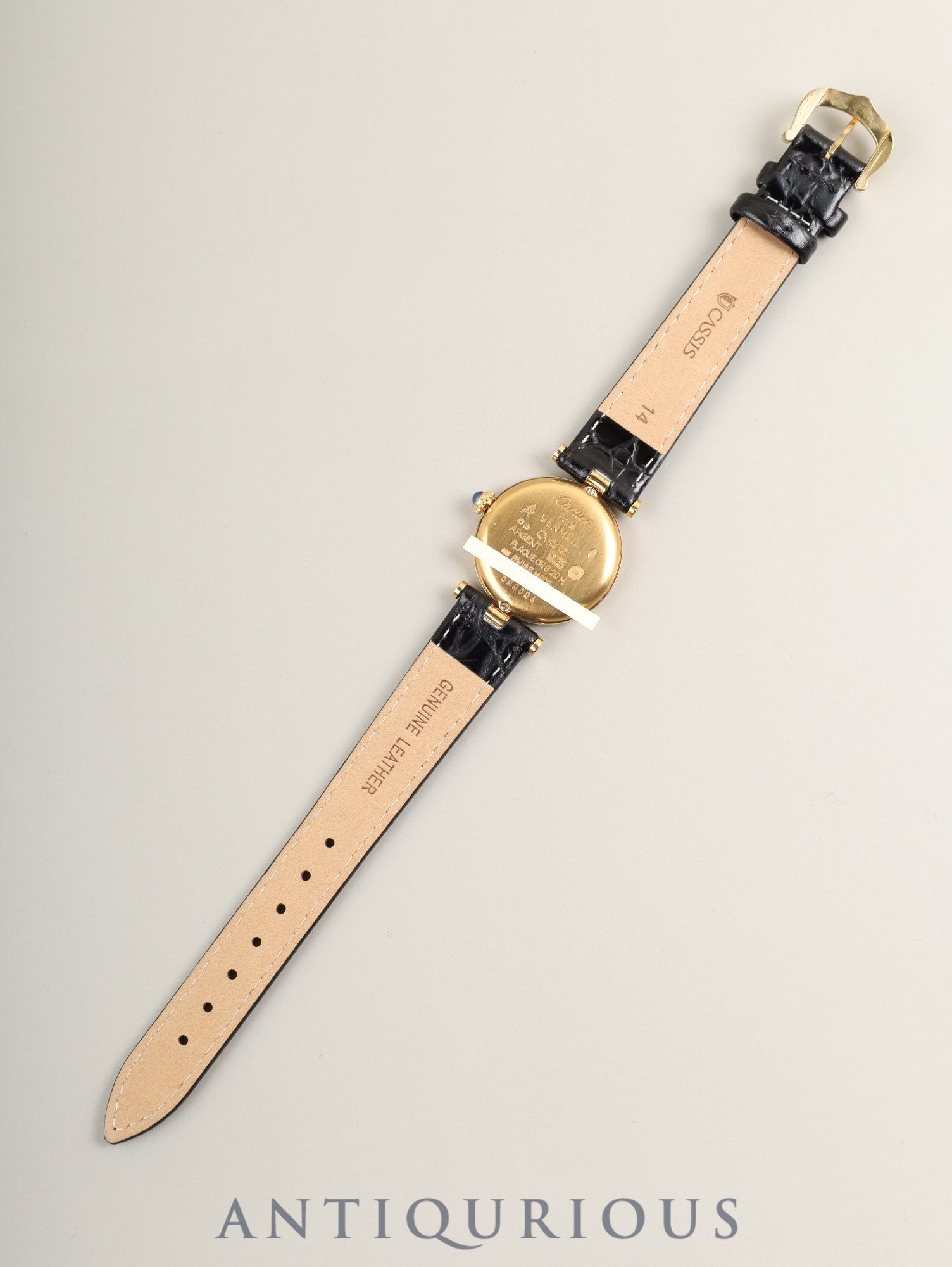 カルティエ マスト ヴァンドーム VLC SM 590004 クォーツ Cal.90 SV925 革 純正ピンバックル（GP）アイボリーローマン文字盤 箱 タグ 冊子 保証書（1991年）オーバーホール済み