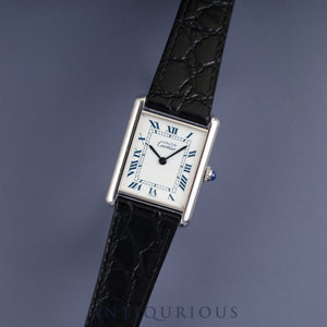Cartier Must Tank LM 1616 Quartz Caliber 90 SV925 Leather Strap with Genuine Stainless Steel Buckle, White Roman Dial, Commemorative Engraving, Limited Edition of 100, Overhauled