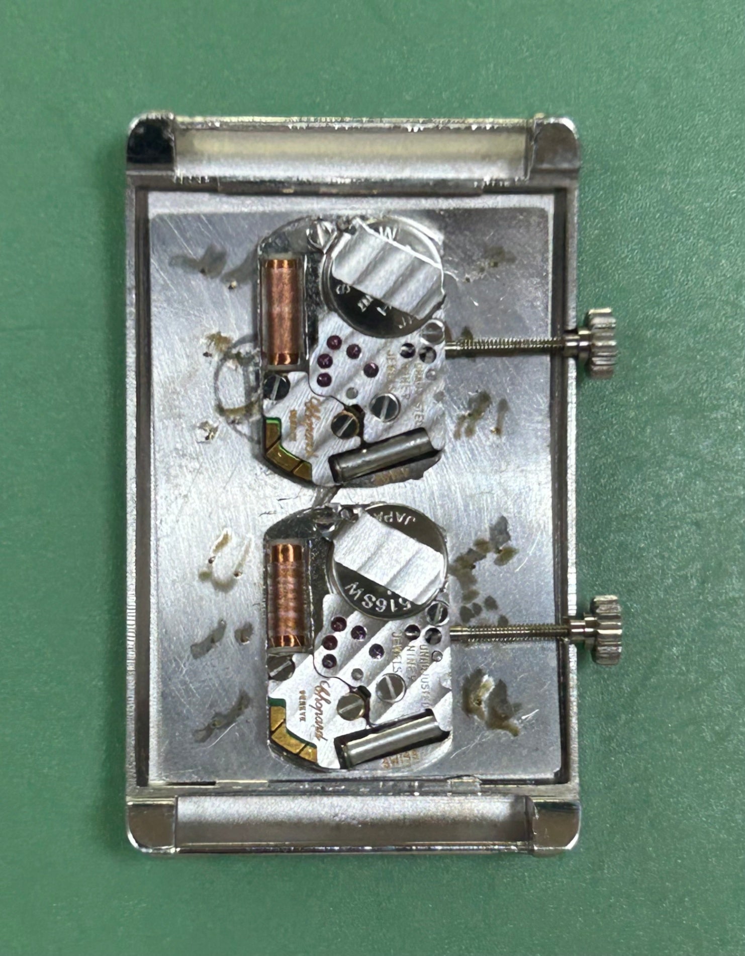 ショパール デュアルタイム 2240 クォーツ Cal.- 18K 純正革ベルト 純正尾錠（SS） シルバー文字盤 オーバーホール済み