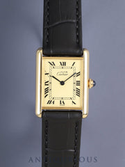 カルティエ マストタンク LM W1002753  / 590005 クォーツ Cal.90 SV925 革 純正尾錠（GP）アイボリーローマン文字盤（SWISS表記） オーバーホール済み