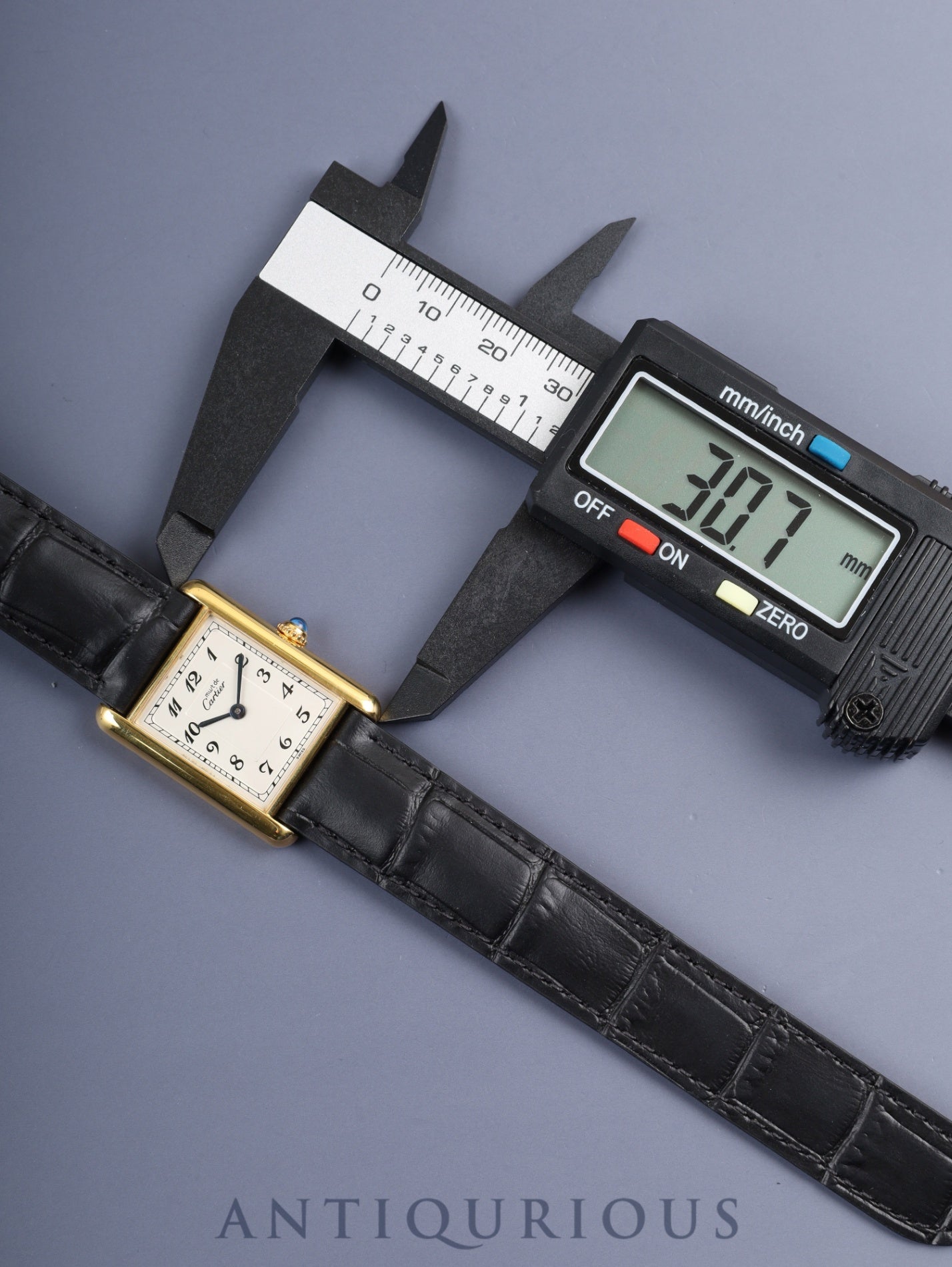 カルティエ マストタンク LM 590005 クォーツ Cal.90 SV925 革 純正Dバックル（GP） アラビア文字盤（SWISS表記） オーバーホール済み 新品仕上げ済み