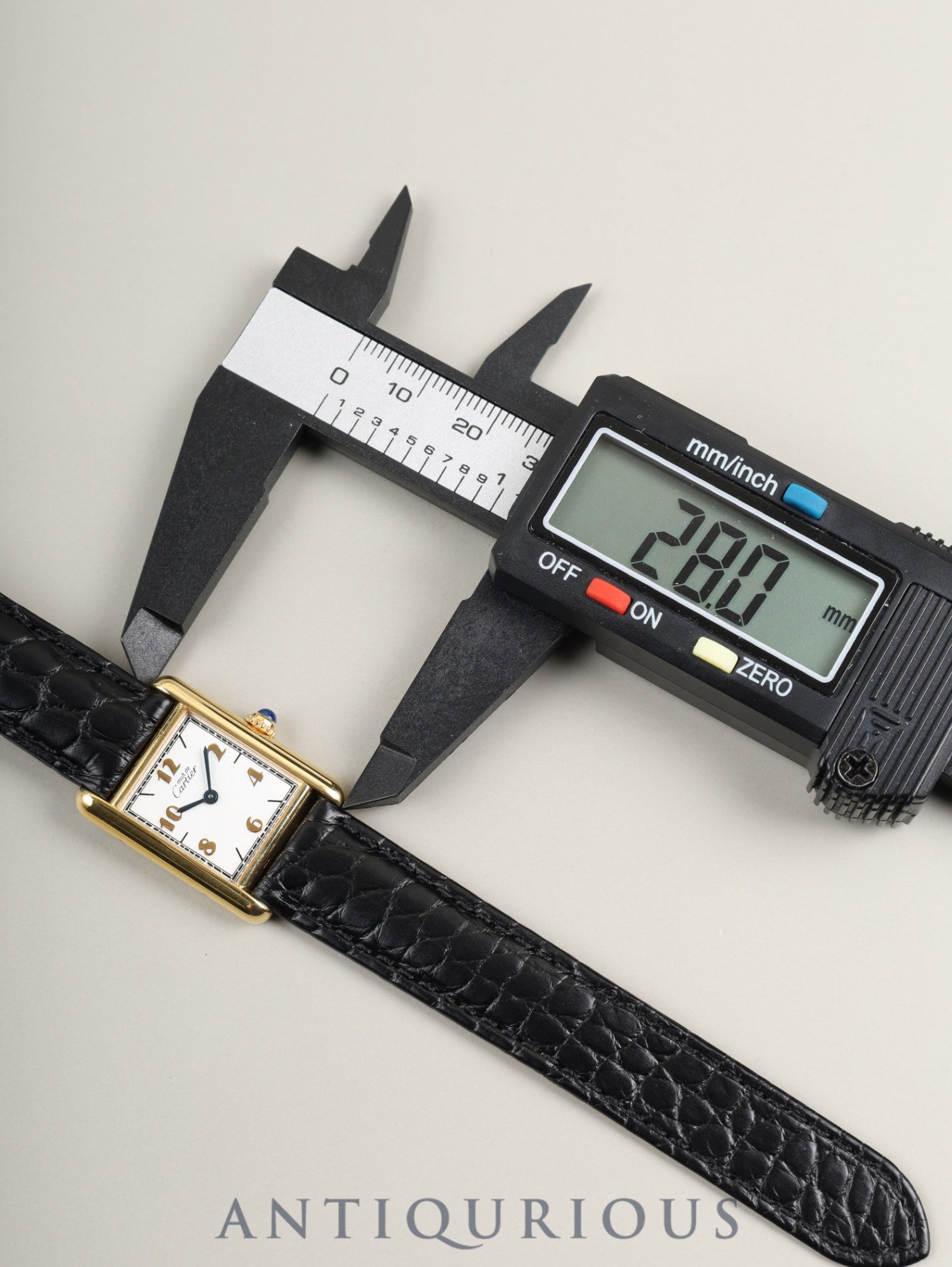 カルティエ マストタンク SM W1008354 / 5057001 クォーツ Cal.057 SV925 革 純正Dバックル（GP）飛びアラビア文字盤（SWISS表記）オーバーホール済み 新品仕上げ済み