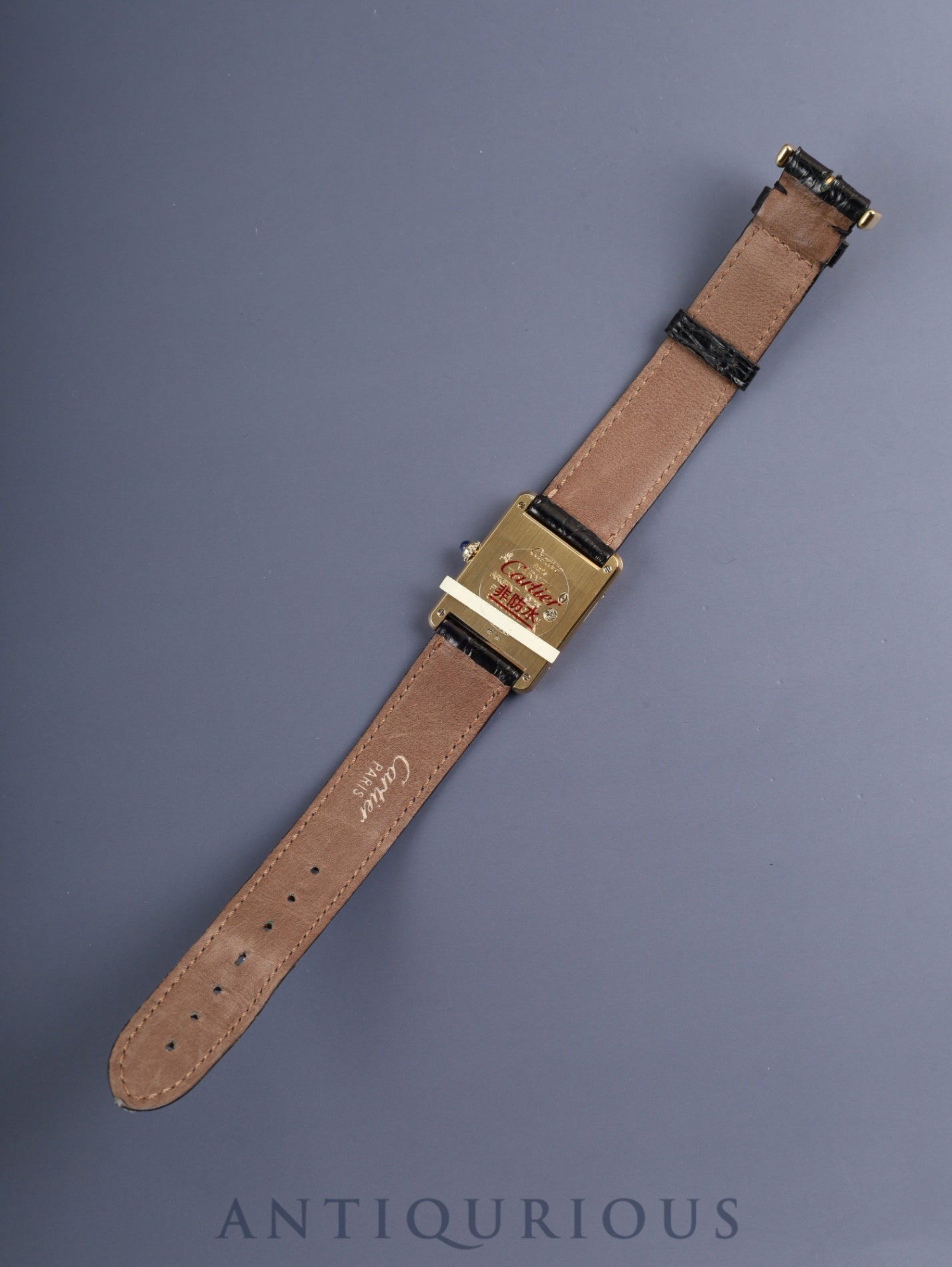 カルティエ マストタンク LM 6 81006 クォーツ SV925 純正革ベルト 純正ピンバックル（GP）オニキス文字盤（SWISS MADE表記） 箱 タグ 冊子 保証書（1986年）カルティエブティックにてコンプリートサービス（フルメンテナンス）済み