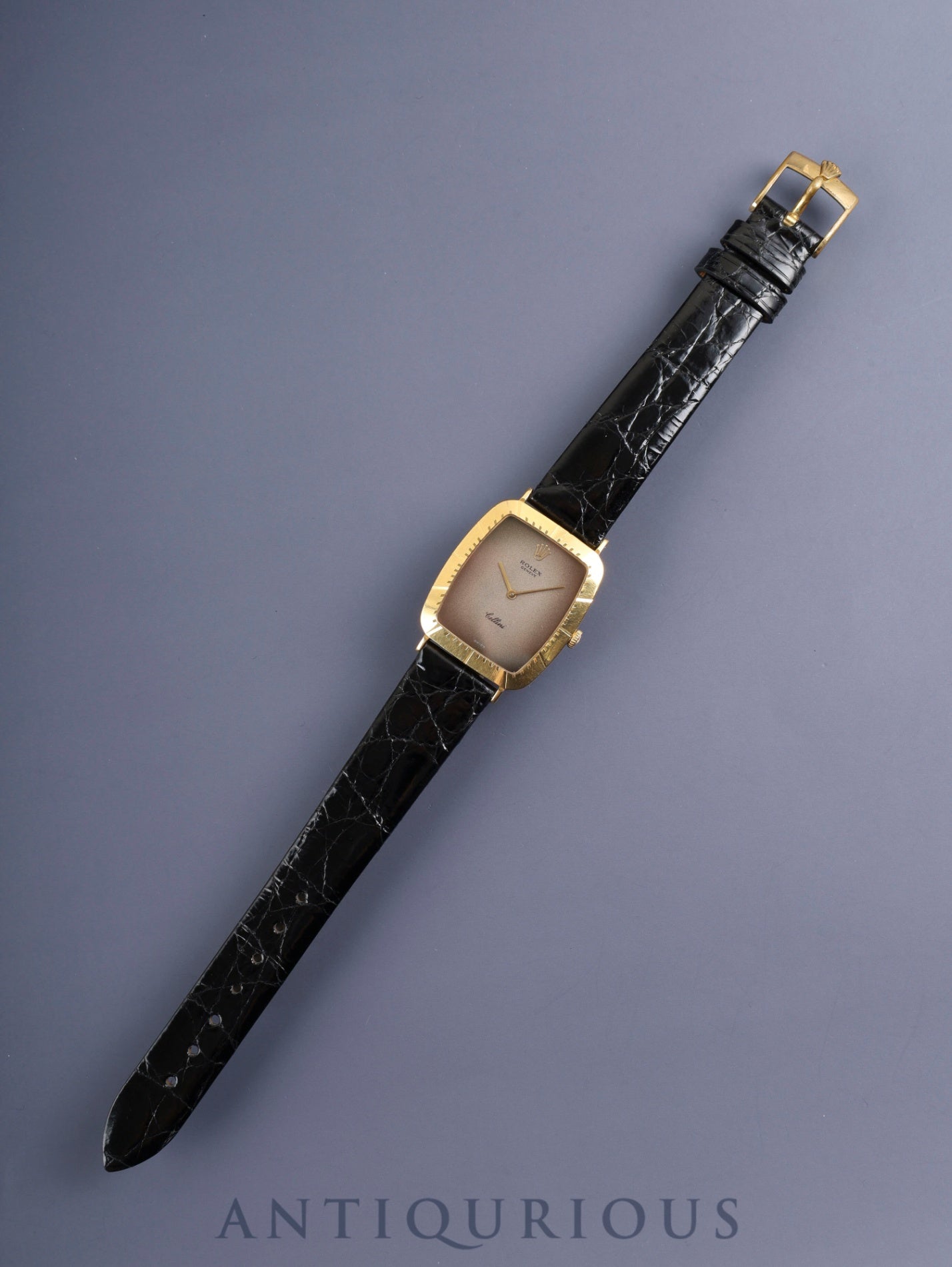 ロレックス チェリーニ 4087 手巻き Cal.1601 750 革 純正尾錠（GP） グレーグラデーション文字盤 69番台（1981年）オーバーホール済み