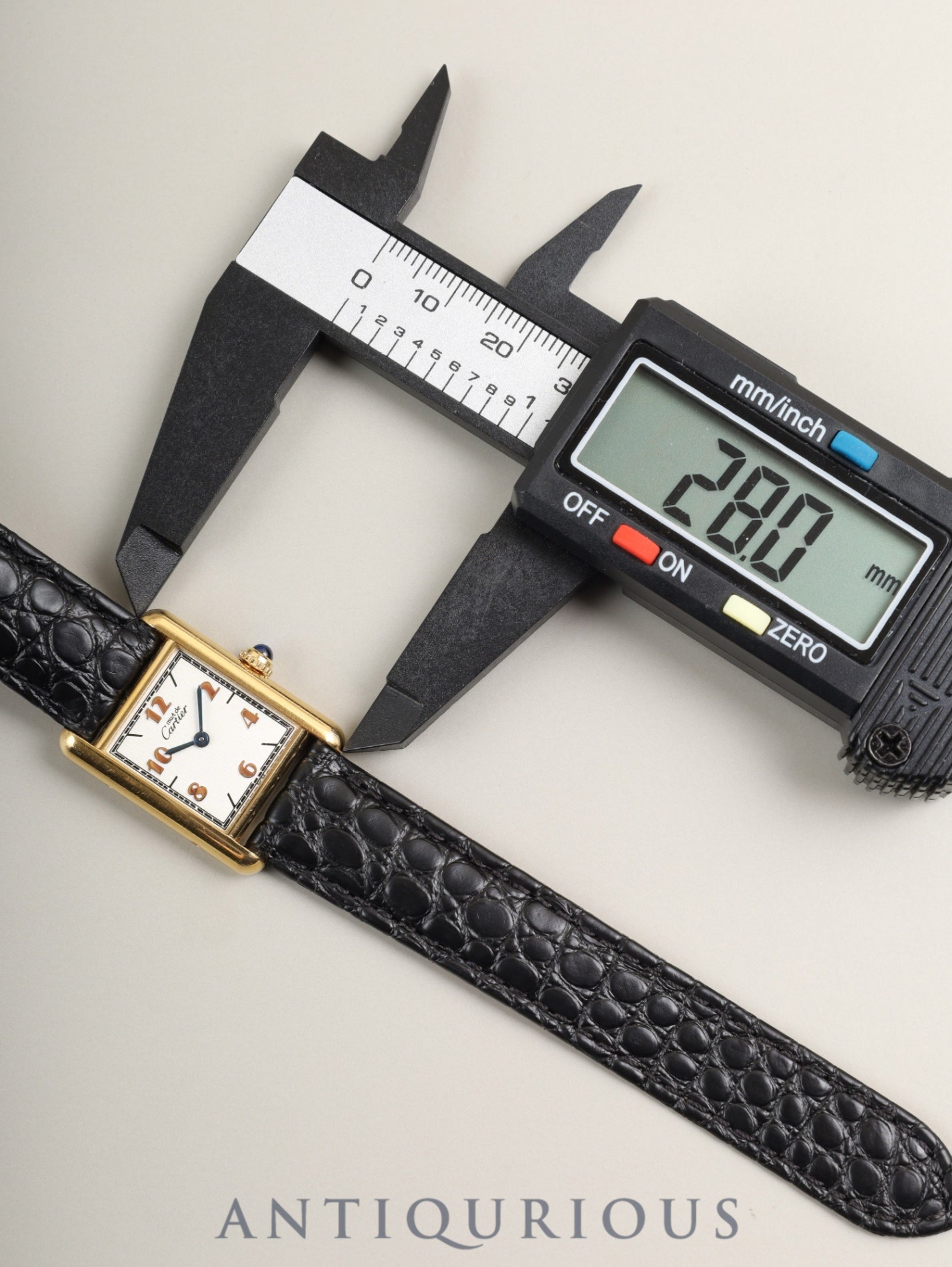 カルティエ マストタンク SM W1008354 / 1613 クォーツ Cal.057  SV925 革  純正Dバックル（GP）飛びアラビアCC文字盤（SWISS表記）箱 冊子 保証書（無記載）オーバーホール済み