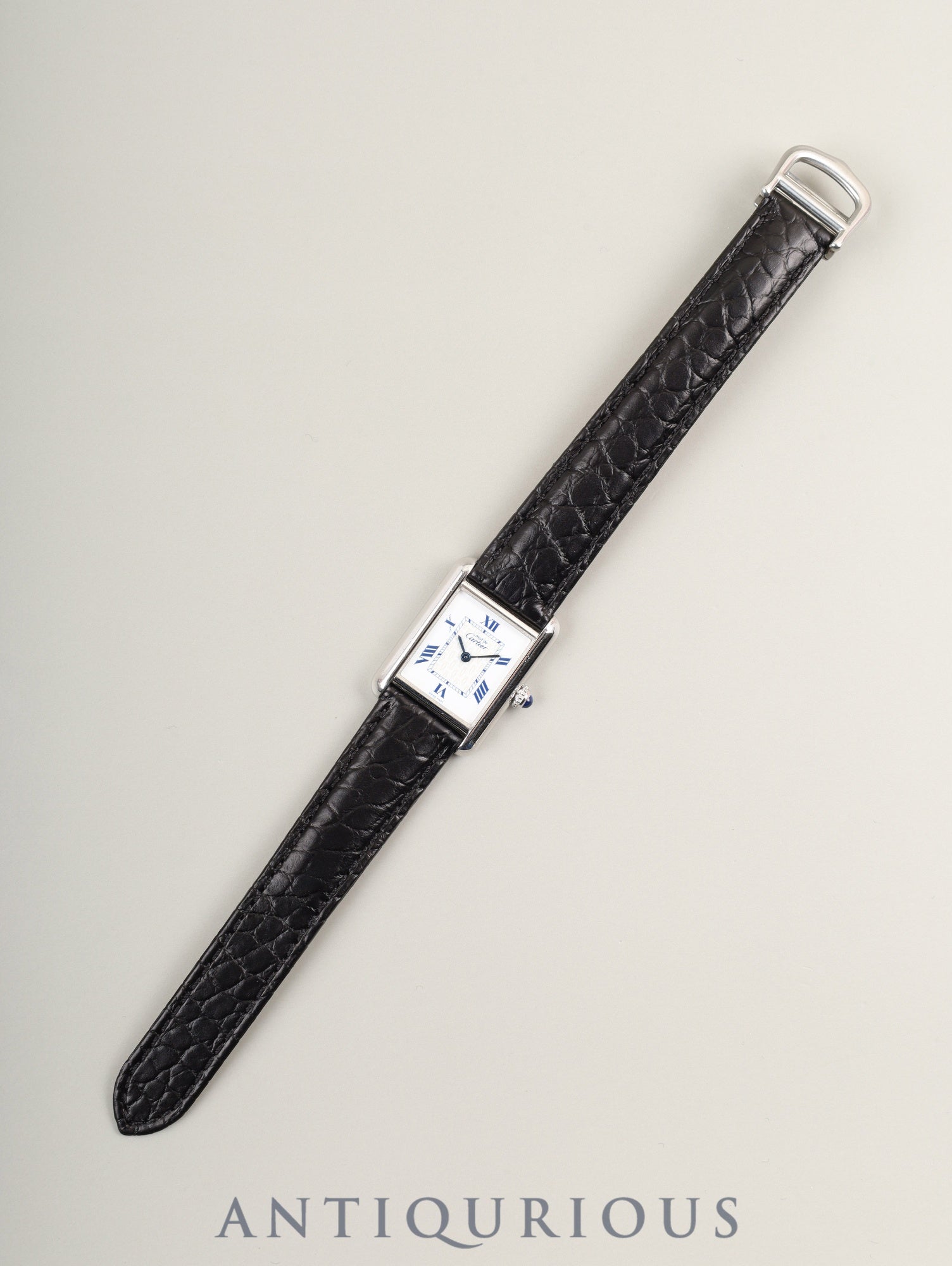 カルティエ マストタンク MM W1014054 / 2416 クォーツ Cal.057 SV925 革 純正Dバックル（SS） ホワイト飛びローマンCC文字盤（SWISS MADE表記） 箱 オーバーホール済み