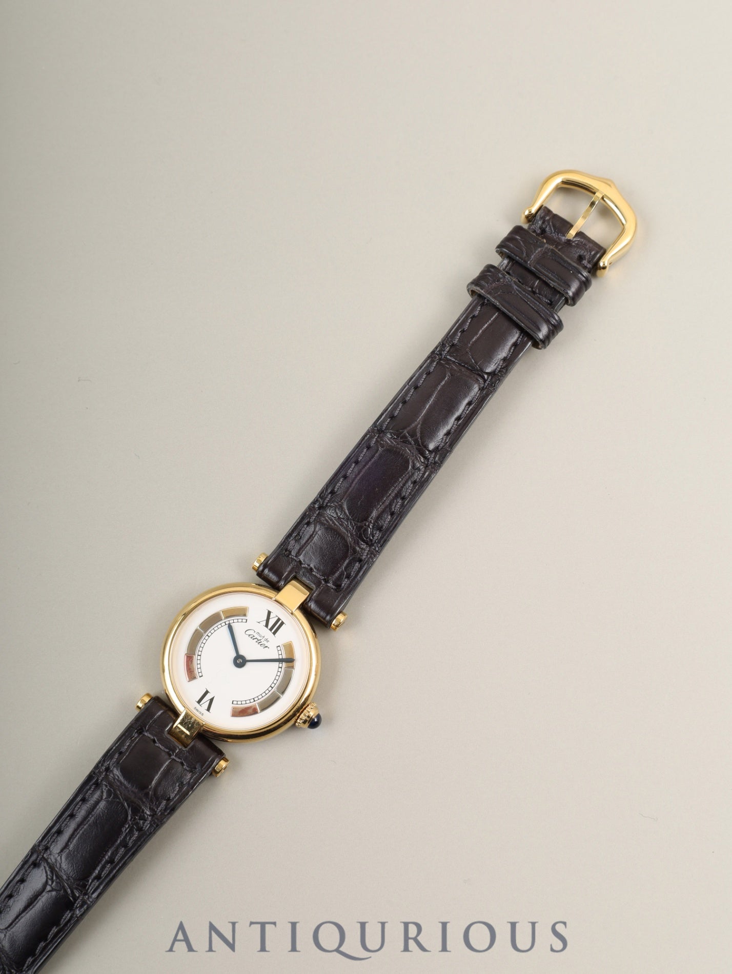 Cartier Must Vendome VLC SM W1006554 / 590004 Quartz Cal.690 SV925 Original leather strap Original pin buckle (GP) Side Trinity dial (SWISS marked) Overhauled