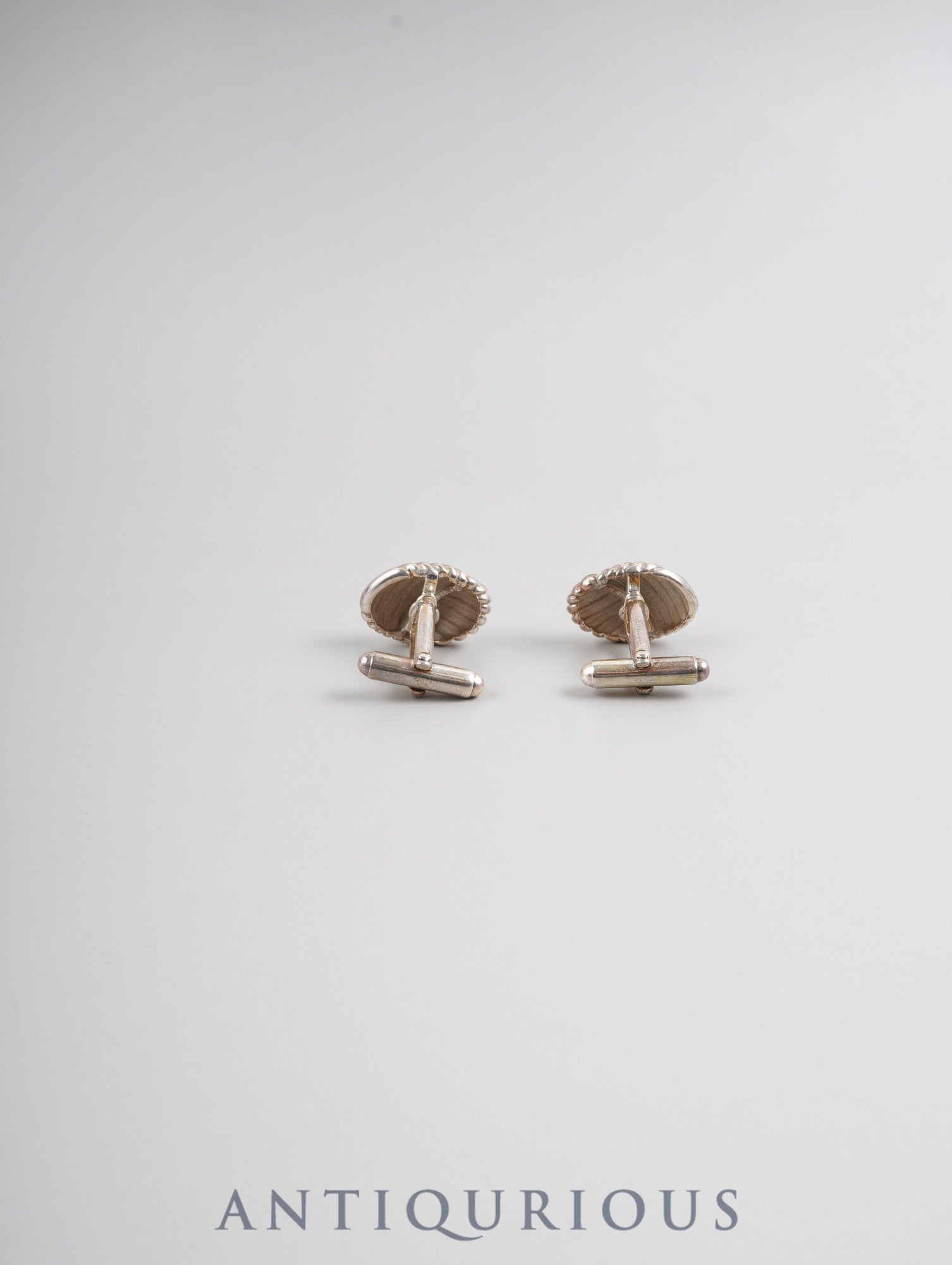 ティファニー カフリンクス ラージL シェル調 鏡面ラインオーバル スターリングシルバー 箱 保存袋