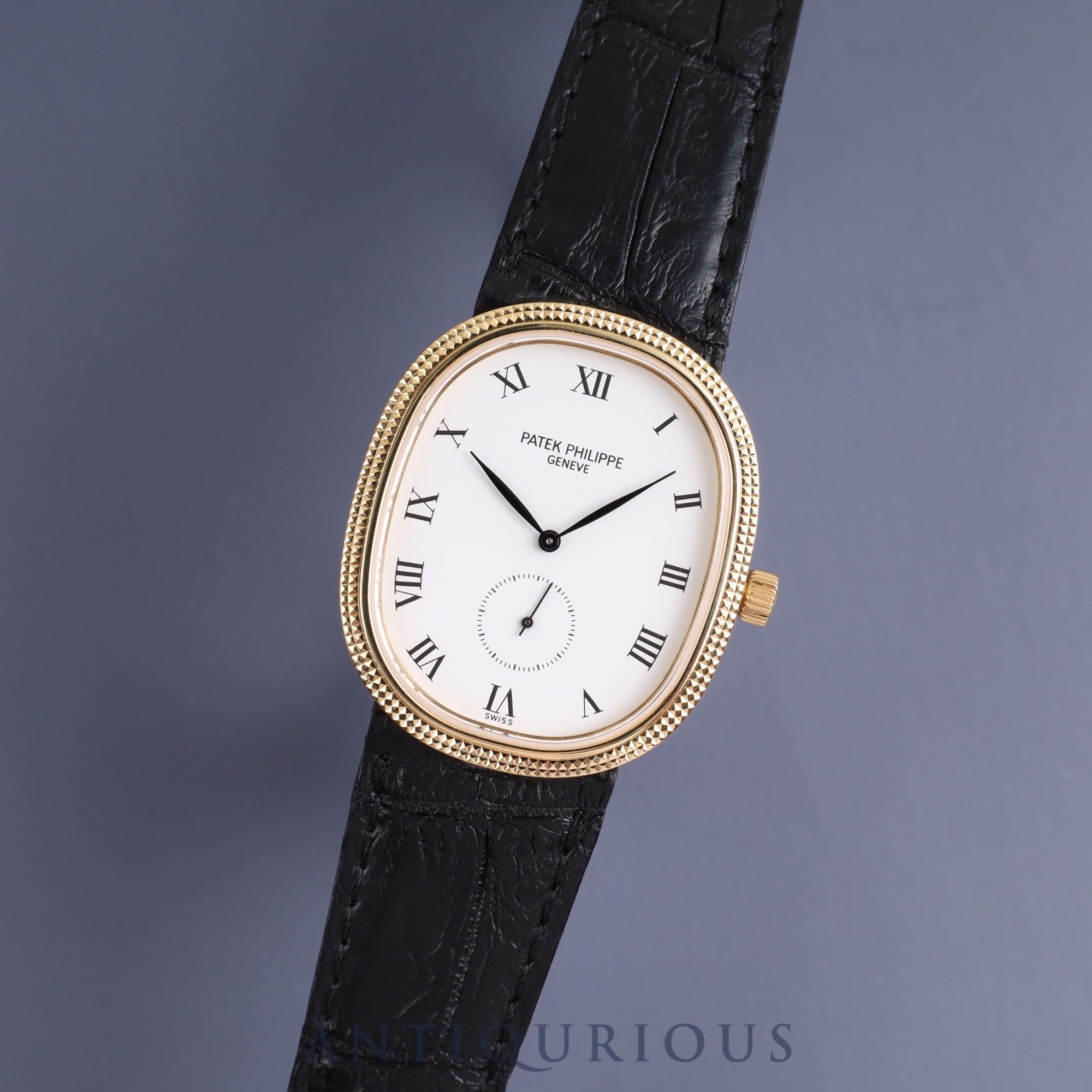 Patek Philippe Golden Ellipse 3989 Manual winding Cal.215 YG Leather Genuine buckle (750) White dial Warranty (1989)