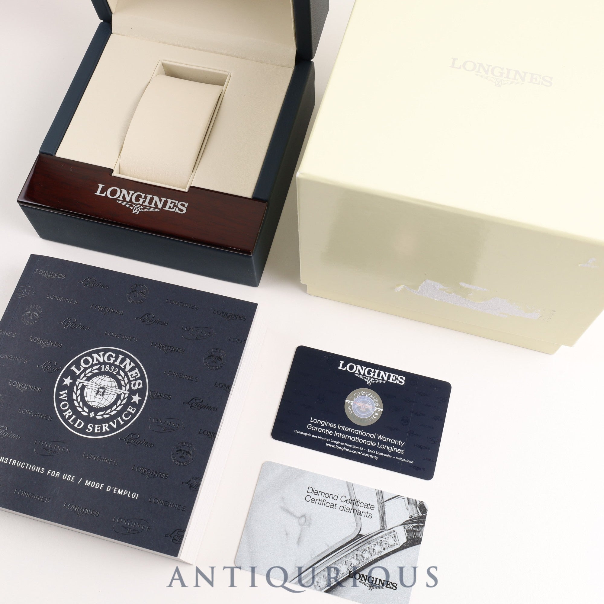 LONGINES LA GRANDE CLASSIQUE DE L4.766.1.57.2 Quartz GP Genuine leather strap Genuine buckle (GP) Black dial Box Warranty card Instruction manual