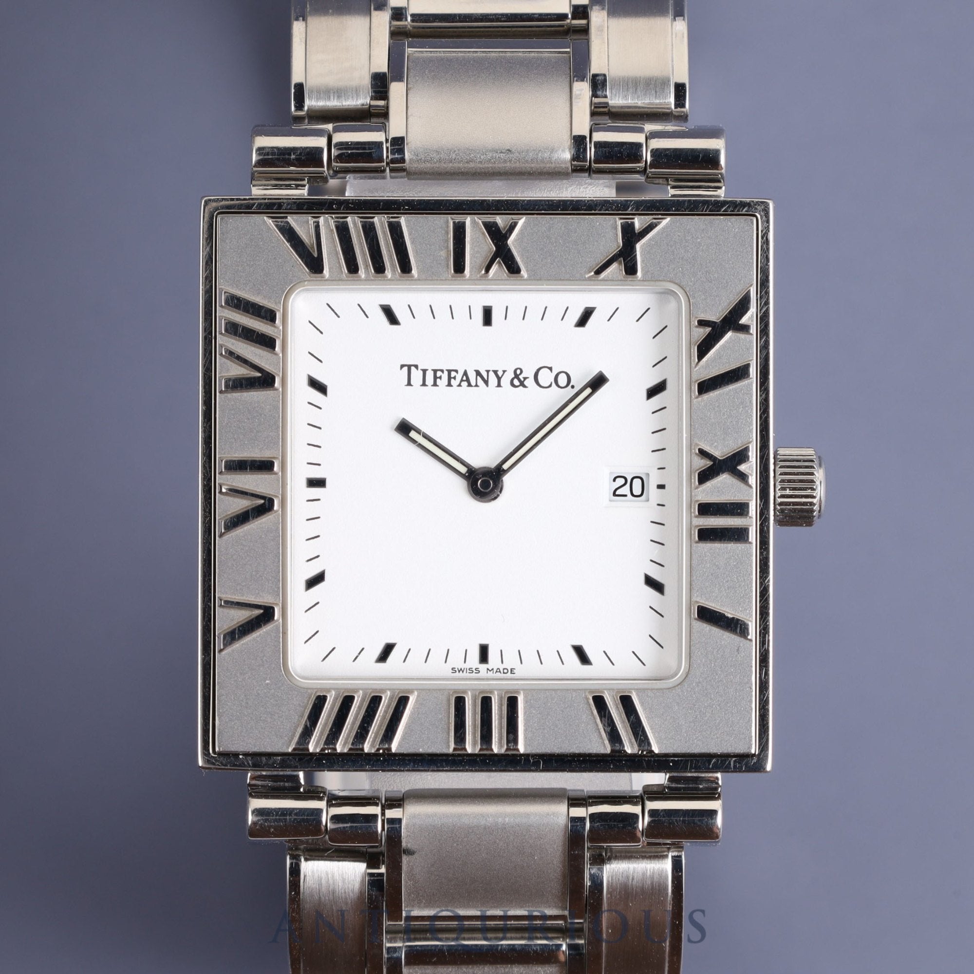 Tiffany Atlas Square 820.1007 Quartz Cal.256.041 SS SS White Dial Overhauled