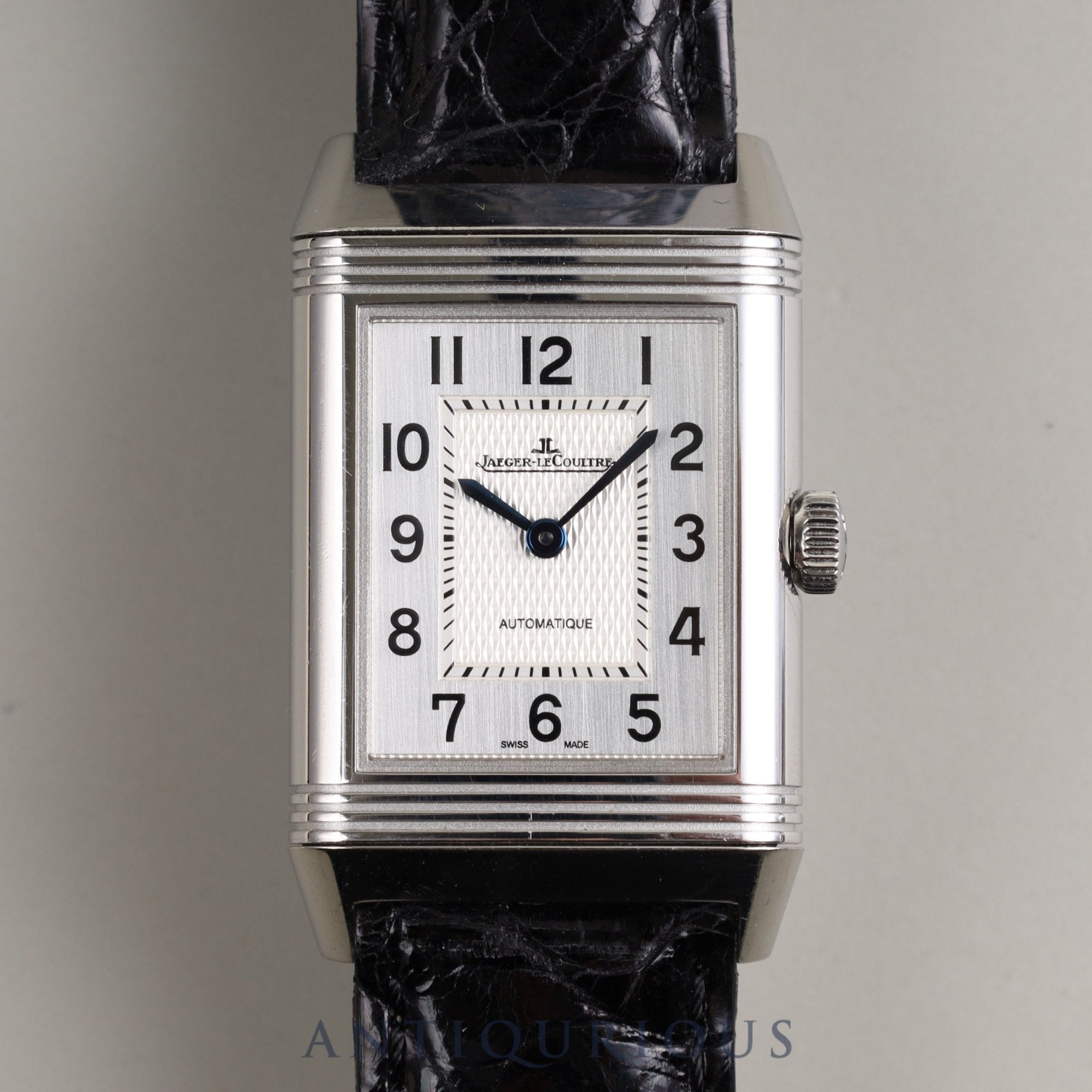 JAEGER LECOULTRE REVERSO CLASSIC MEDIUM Q2538120 (212.8.S5) Automatic Cal.965 SS Leather Genuine Buckle (SS) Silver Dial