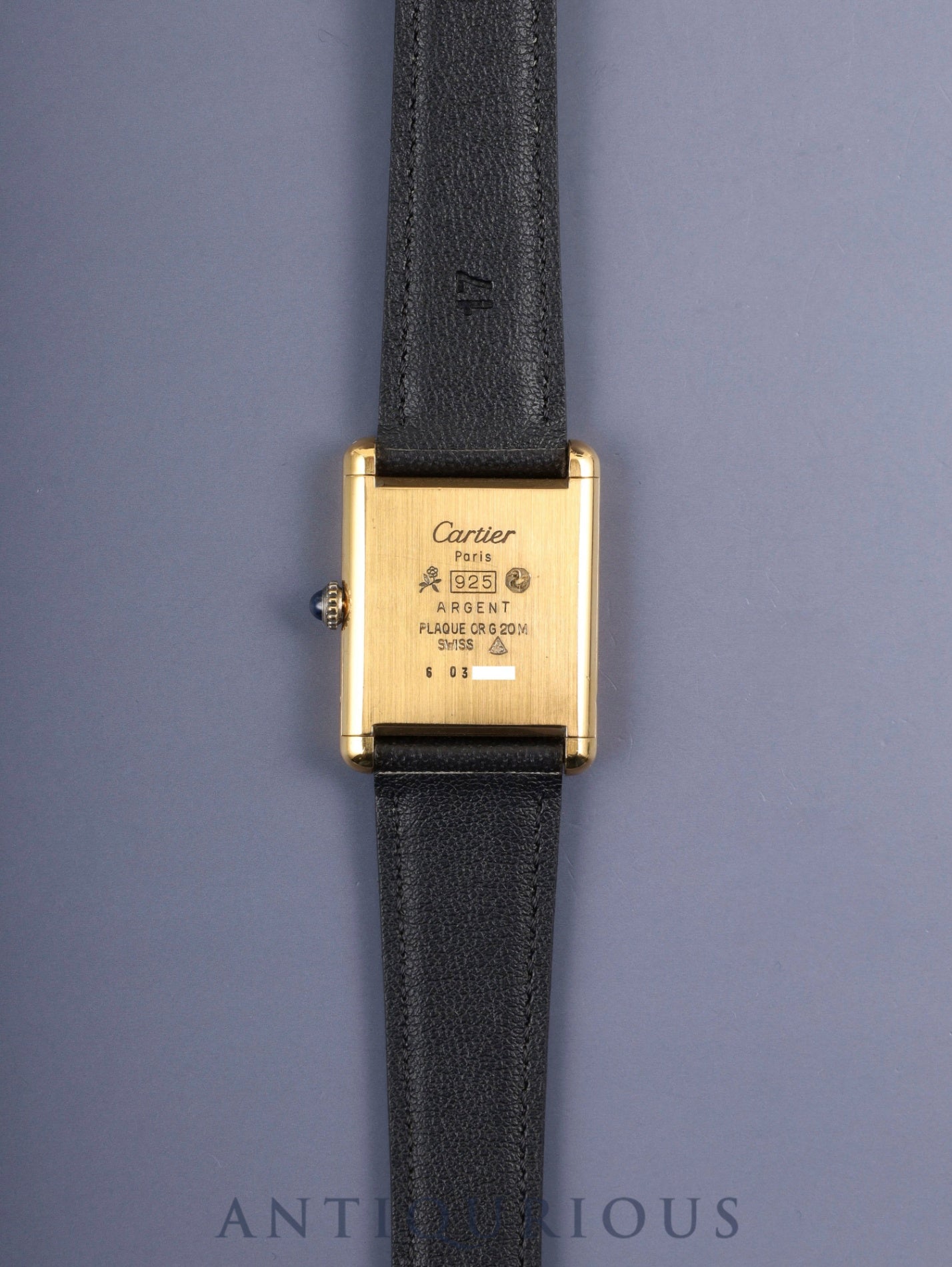 カルティエ マストタンク LM 手巻き Cal.78-1 SV925 革 純正尾錠（GP） アイボリー文字盤 1976年頃～1981年頃 オーバーホール済み