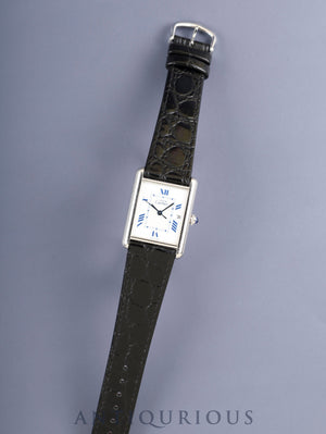Cartier Must Tank GM (XL) W1014154 /2414 Quartz Cal.687 SV925 Leather Genuine Pin Buckle (SS) White Dial with Exploded Roman Numerals (SWISS MADE) Overhauled