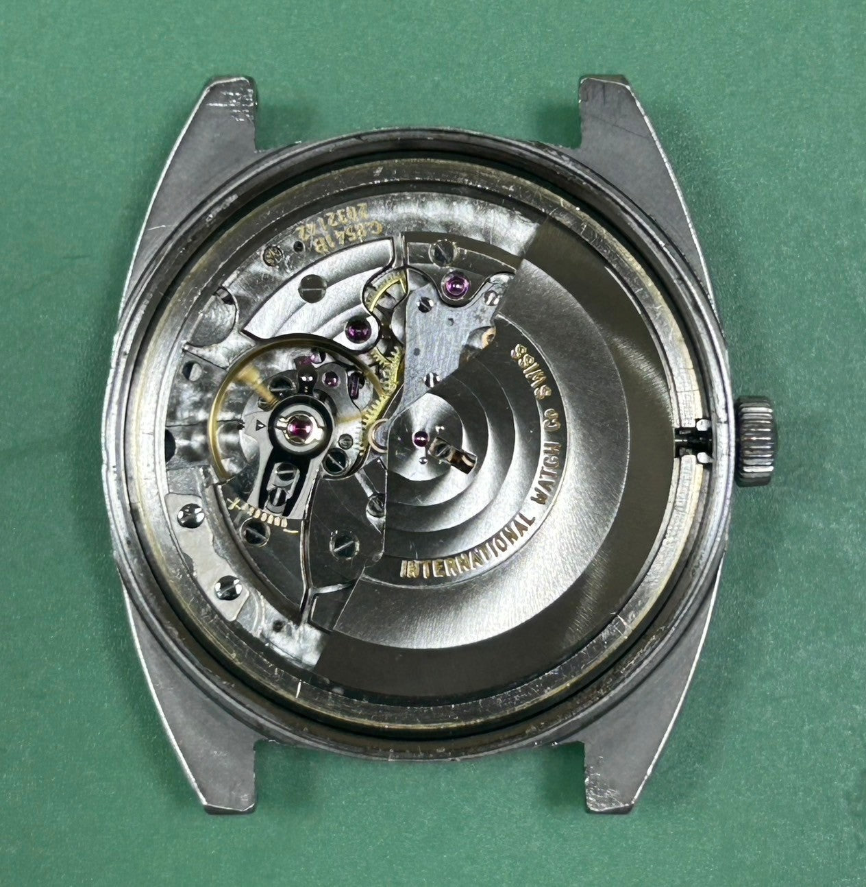 IWC オールドインター シャウハウゼン TVスクリーン 1872 自動巻き Cal.8541B SS 革 社外尾錠（SS） ブルー文字盤 オーバーホール済み アイダブリュシー