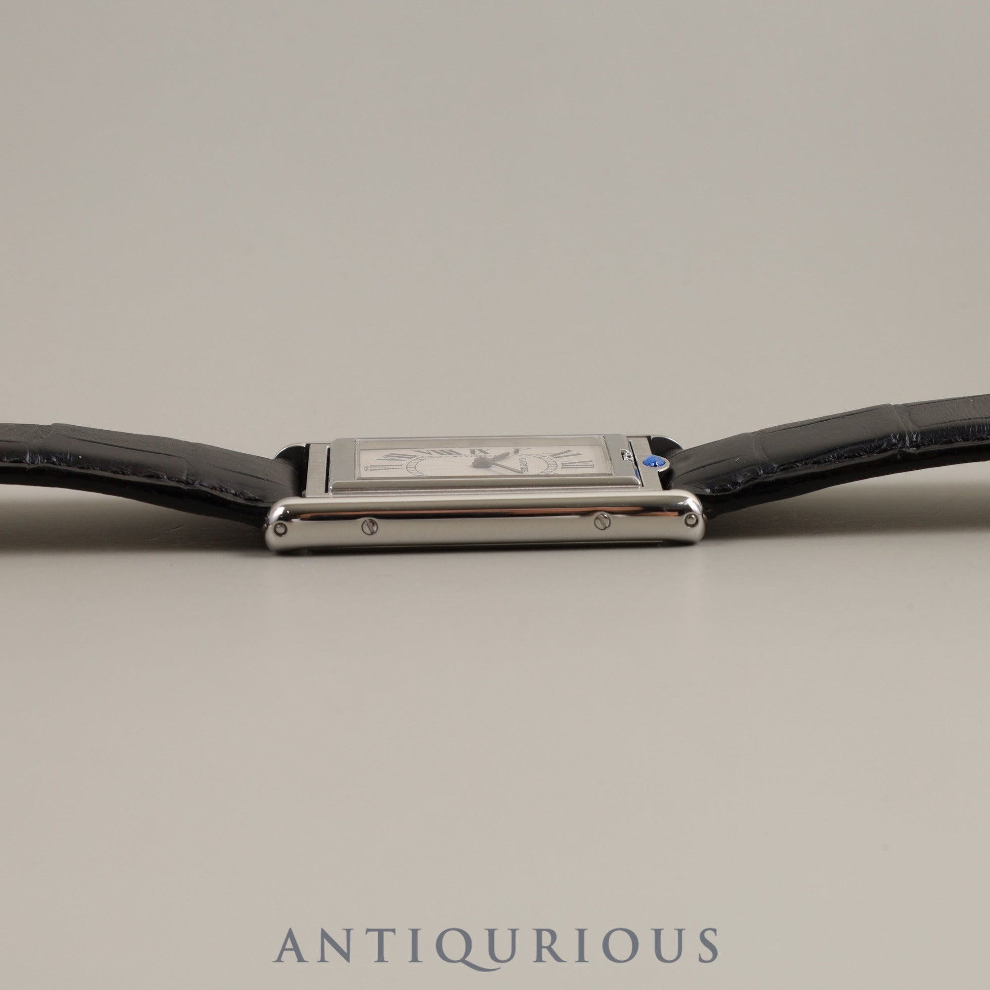 Cartier Tank Basculante LM W1011358 / 2390 Manual winding Cal.060 SS Leather Genuine buckle (SS) White guilloche dial Box