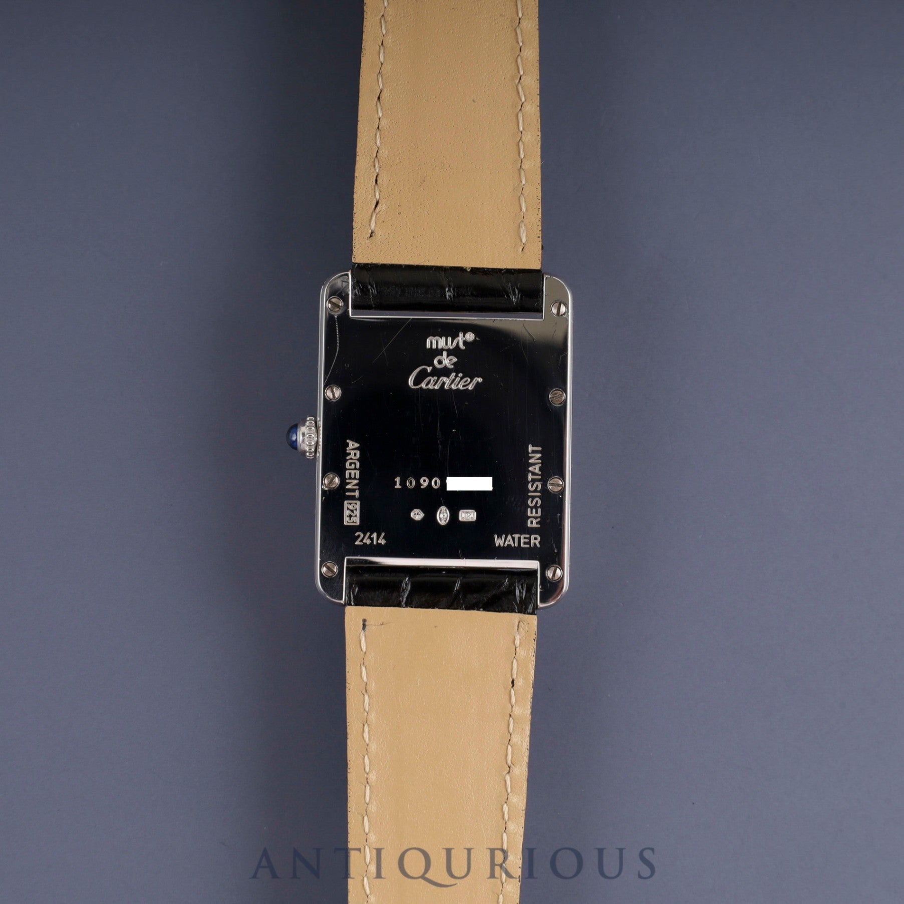 カルティエ マストタンク GM（XL） W1014154/2414 クォーツ Cal.687 SV925 革 純正Dバックル（SS）  ホワイト飛びローマン文字盤 オーバーホール済み
