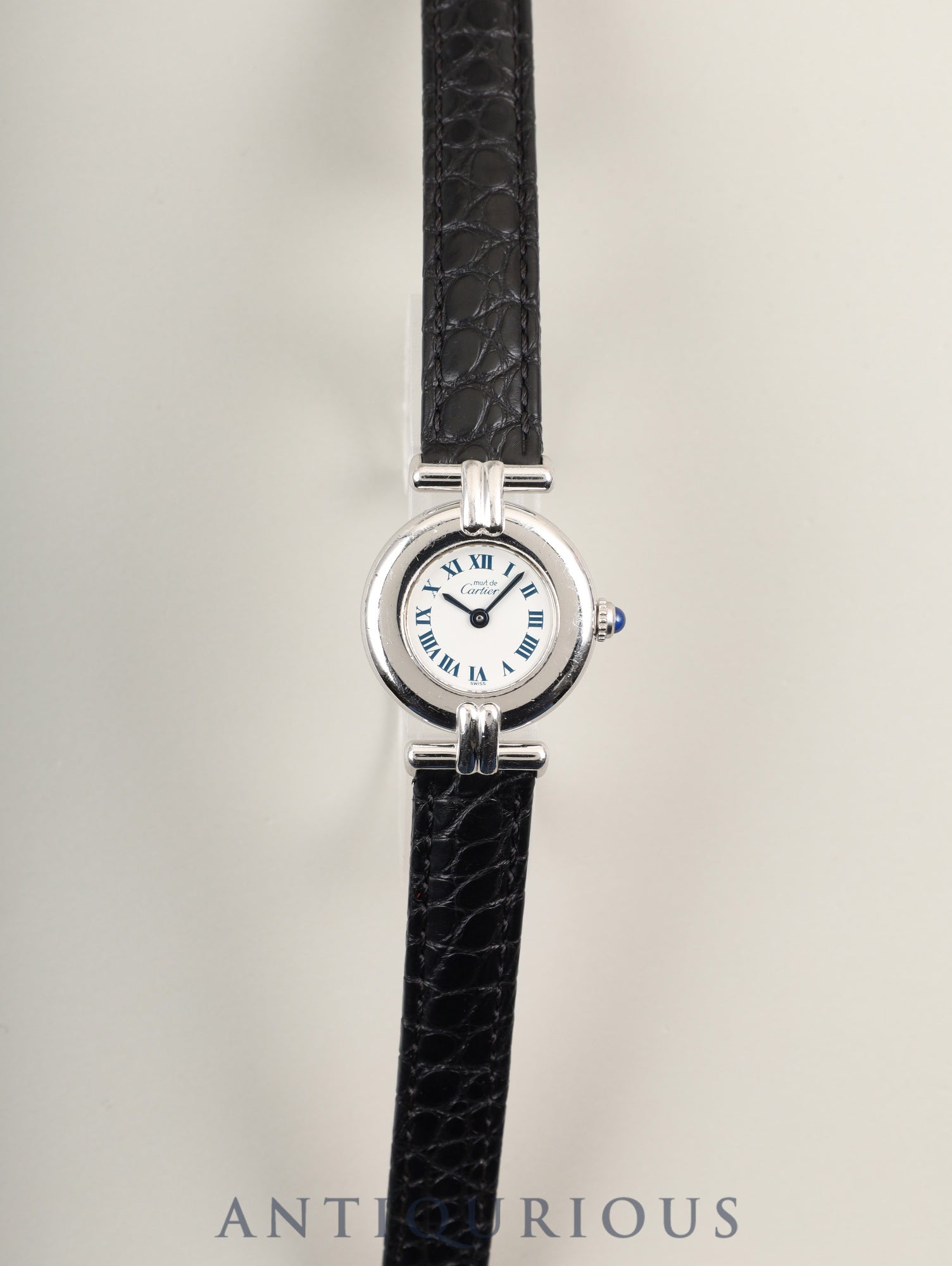 カルティエ マストコリゼ 1903 クォーツ Cal.690 SV925 革 純正Dバックル（SS） ホワイトローマン文字盤 オーバーホール済み