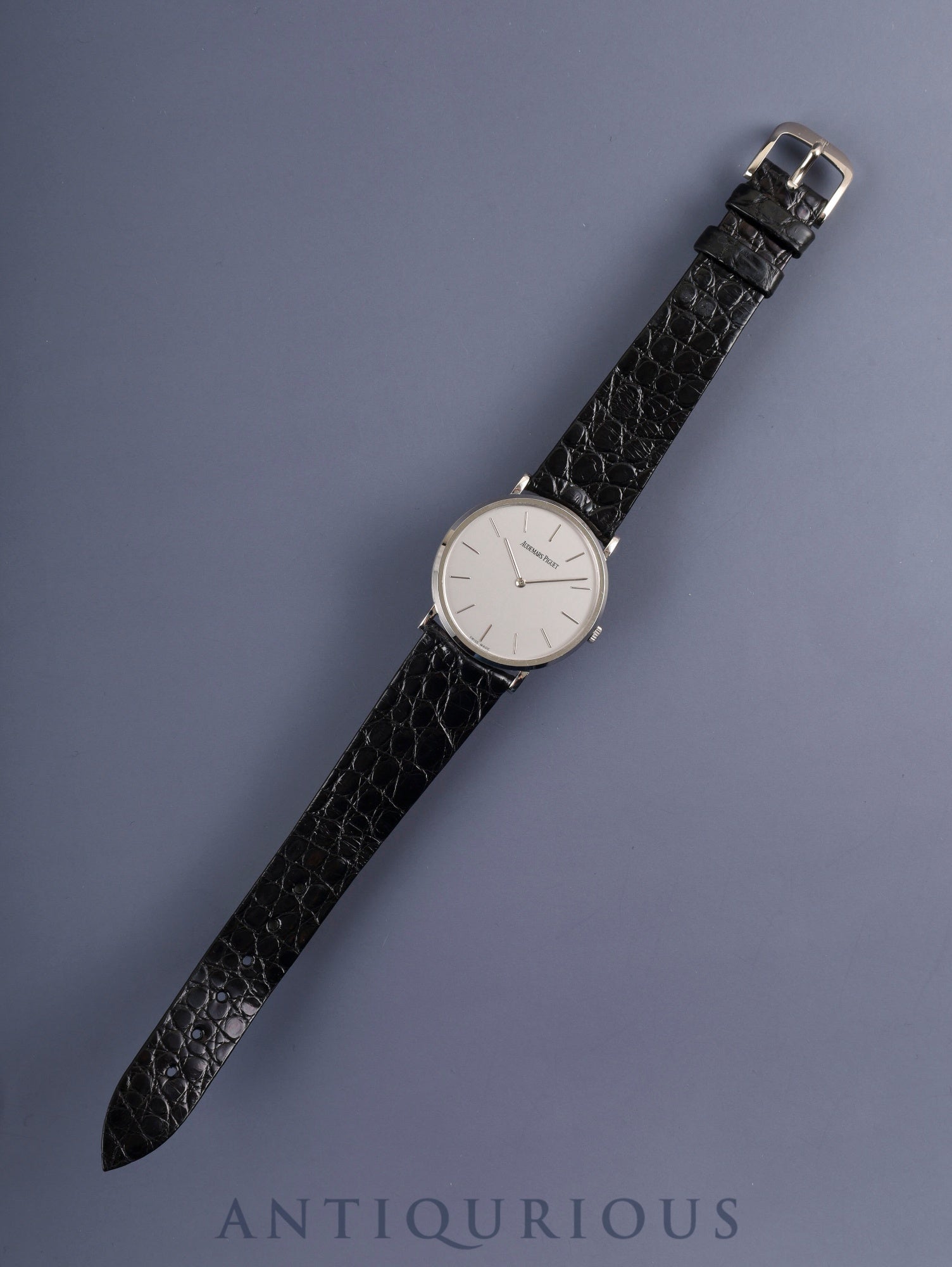 オーデマ・ピゲ エクストラフラット 4791BC.0.0002 手巻き Cal.2080 750WG 純正革ベルト 純正尾錠（750WG） シルバー文字盤 タグ オーバーホール済み