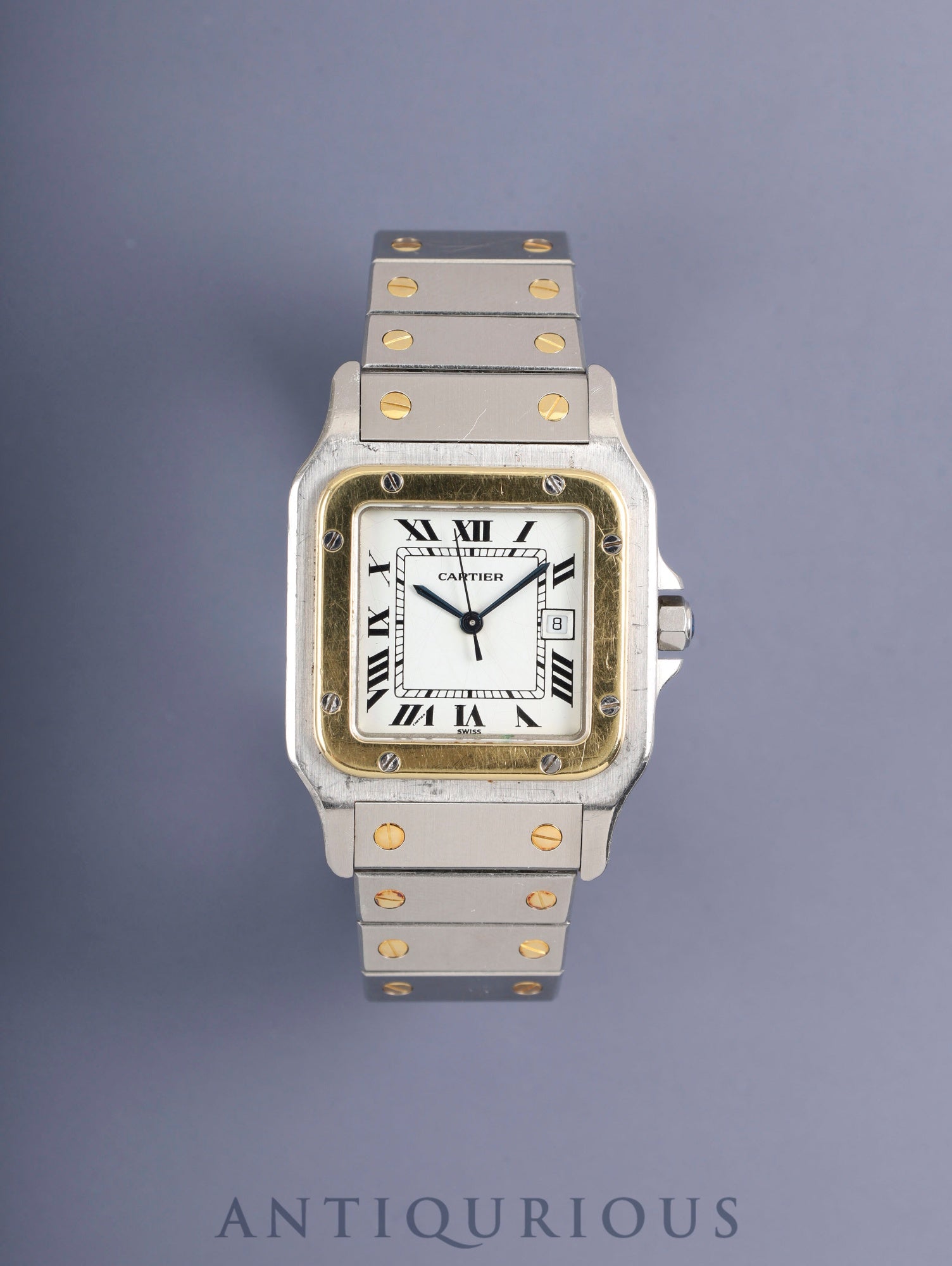 Cartier Santos Carrée LM 2961 Automatic Cal.2671 SS/YG SS/YG White Roman Dial (SWISS marking) Box Warranty (blank) Booklet Overhauled
