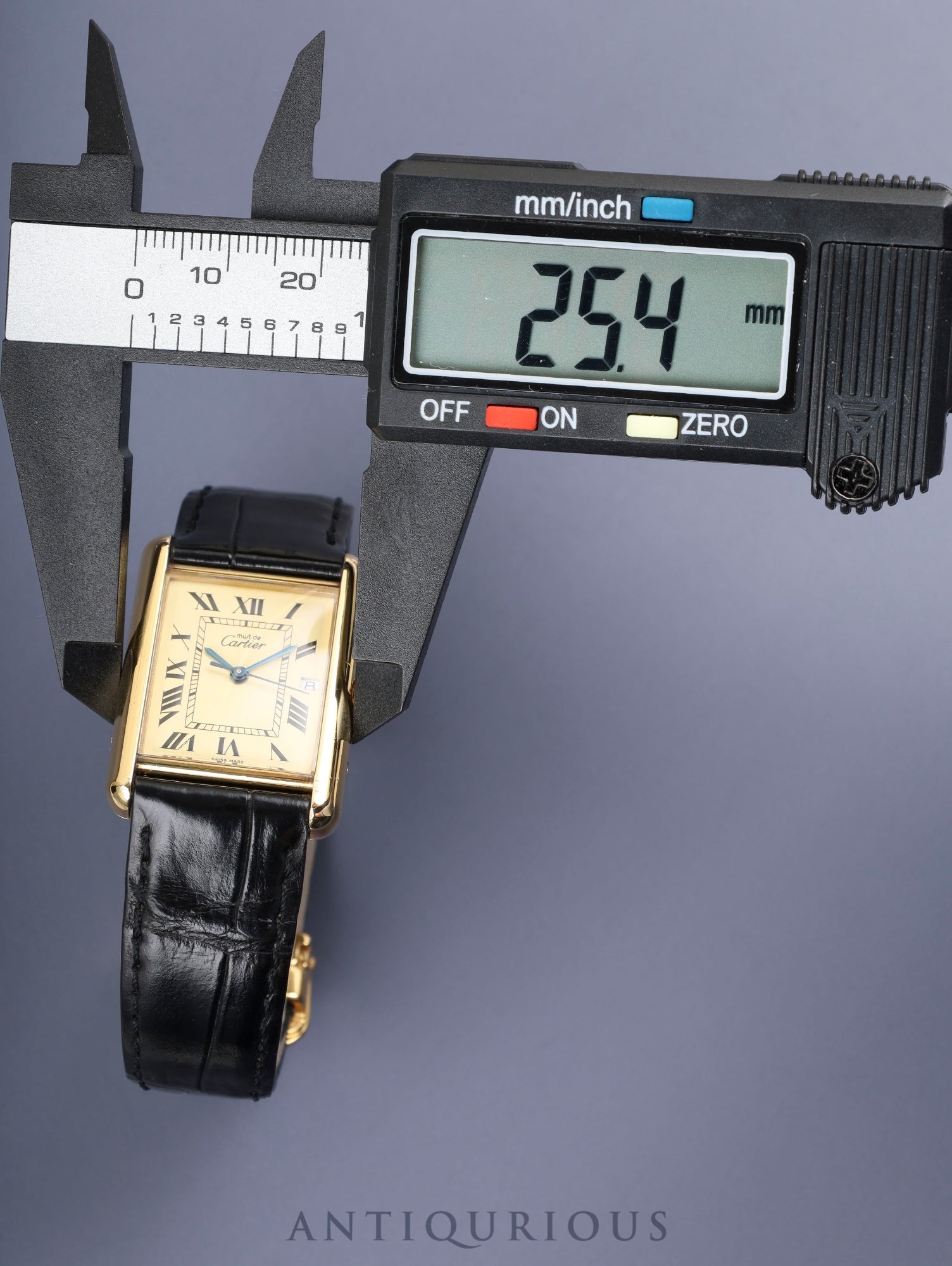 カルティエ マストタンク GM（XL） W1017454 / 2413 クォーツ Cal.687 SV925 革 純正Dバックル（GP） アイボリーローマン文字盤 オーバーホール済み