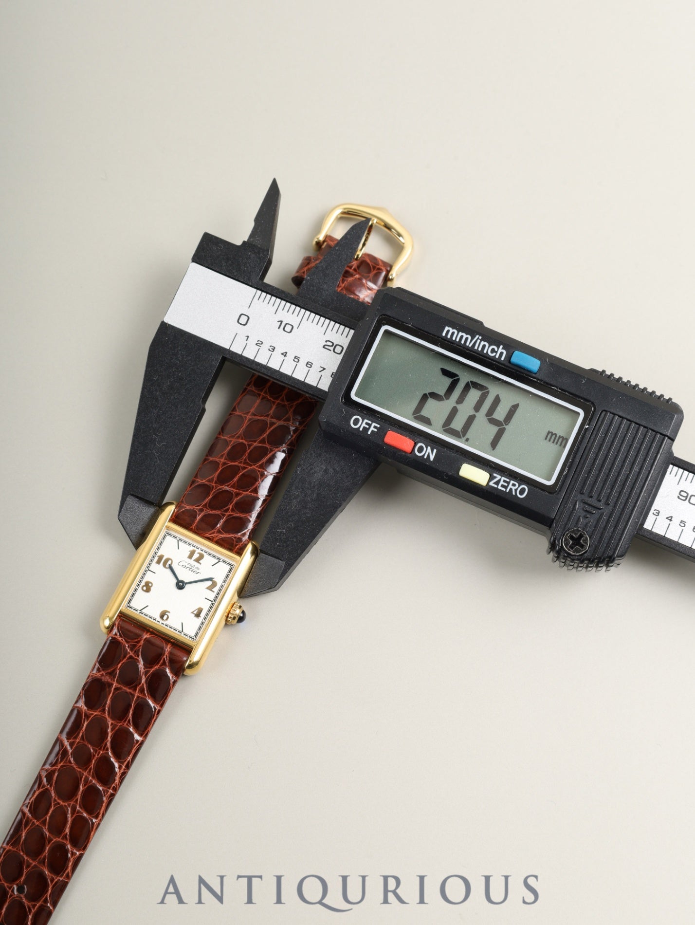 Cartier Must Tank SM 5057001 Quartz Cal.057 SV925 Leather Genuine Pin Buckle (GP) Arabic Dial (SWISS marking) Overhauled Polished