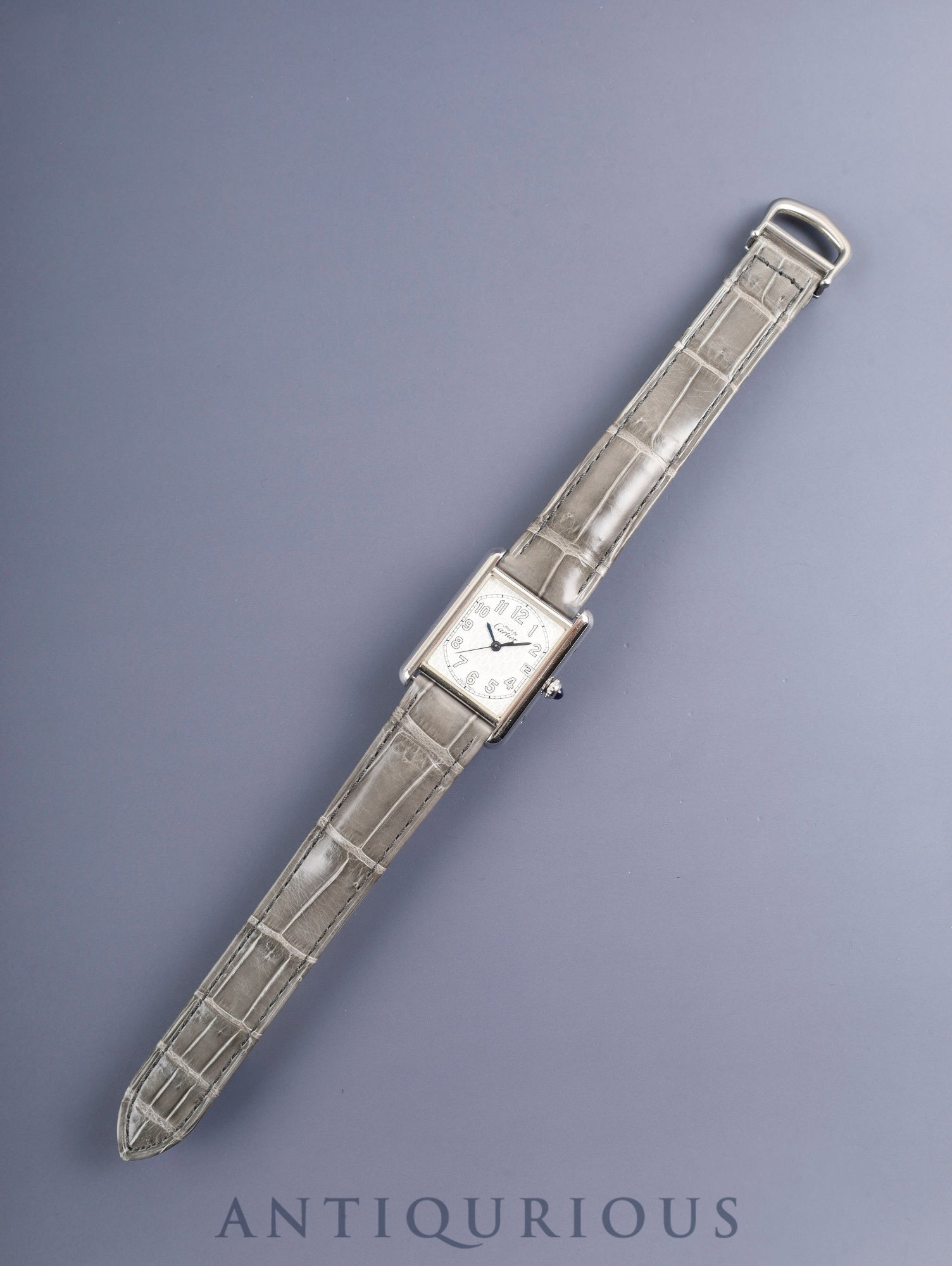 Cartier Must Tank GM (XL) 2414 Quartz Caliber 687 SV925 with genuine leather strap and genuine D-buckle (Stainless steel). Telephone Arabic dial (SWISS MADE inscription). Circa 1999-2003. Overhauled.