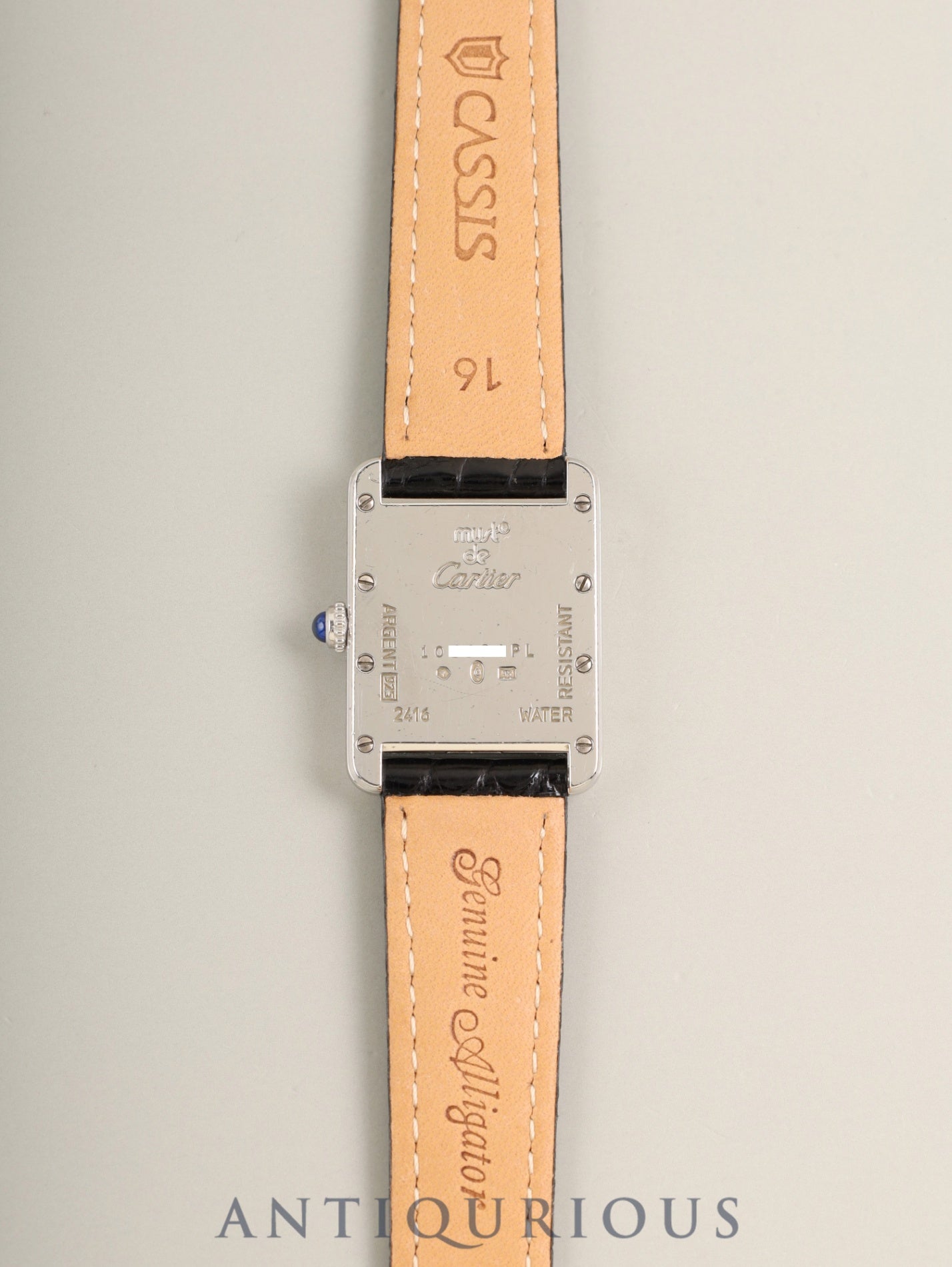 Cartier Must Tank MM W1017654 / 2416 Quartz Cal.057 SV925 Leather Genuine Deployant Buckle (GP) Orange Roman Dial (SWISS MADE / 2003 Christmas Limited Edition) Overhauled