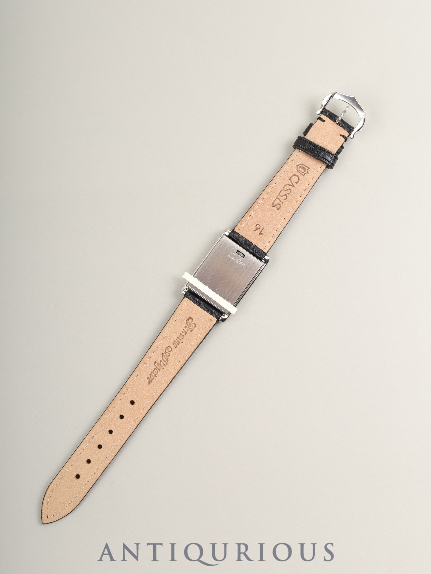 カルティエ タンク バスキュラント SM W10X1158 / 2386 クォーツ Cal.059 SS 革 純正ピンバックル（SS）ホワイトローマン文字盤 オーバーホール済み