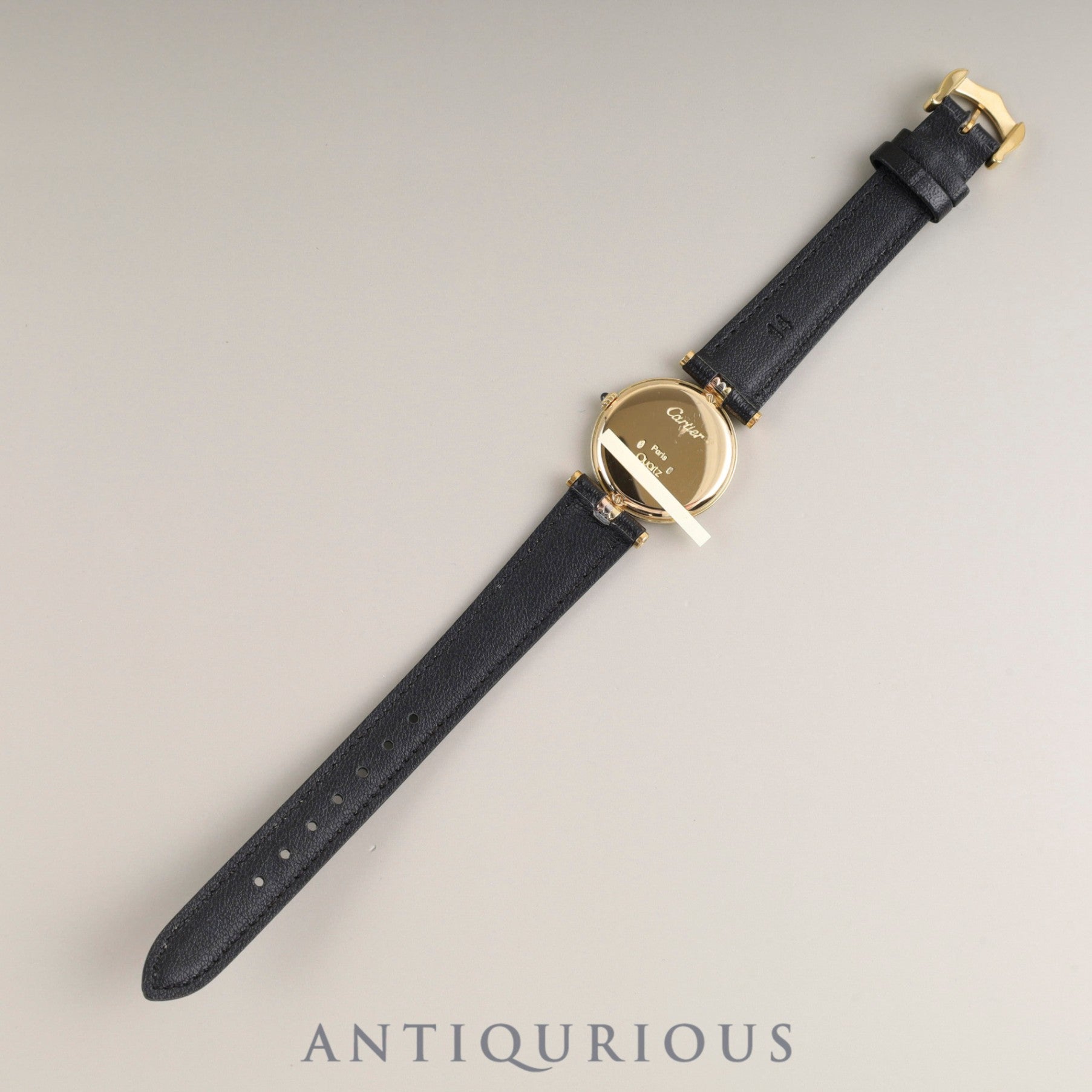 Cartier Vendôme VLC SM Trinity 81004 Quartz 750 Leather Watch with Genuine GP Buckle, White Roman Dial, Completely Serviced at a Cartier Boutique