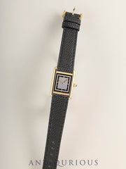 Cartier Must Tank SM 3 66001 Quartz SV925 Leather Genuine Pin Buckle (GP) Gray Dial with Roman Numerals (SWISS mark) Overhauled