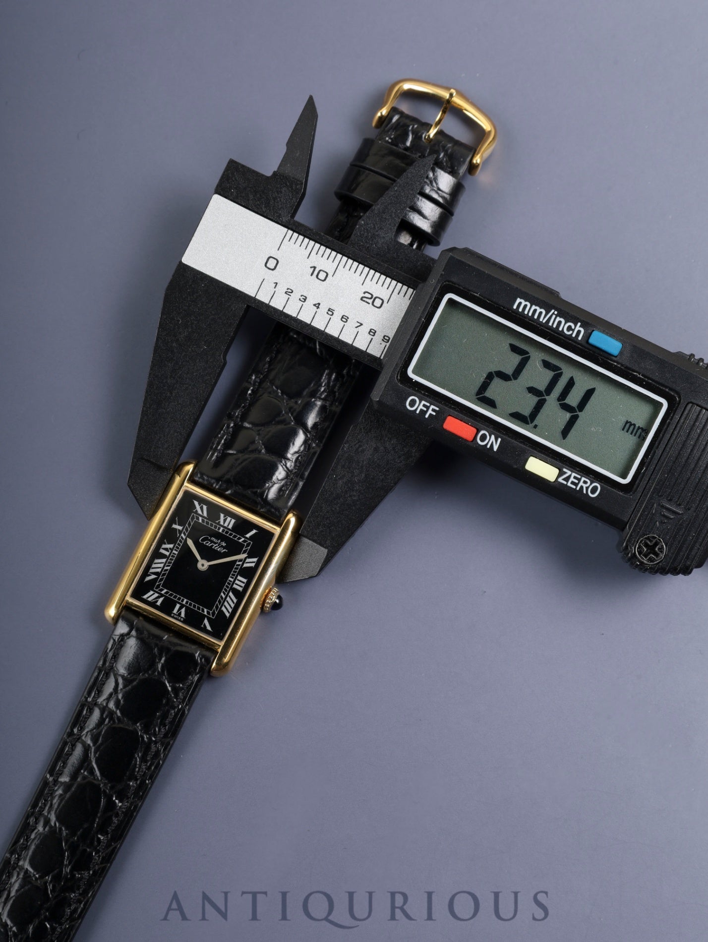 カルティエ マストタンク LM 6 手巻き Cal.78-1（ETA2512） SV925 革 純正ピンバックル（GP）ブラックローマン文字盤（SWISS表記）オーバーホール済み 新品仕上げ済み