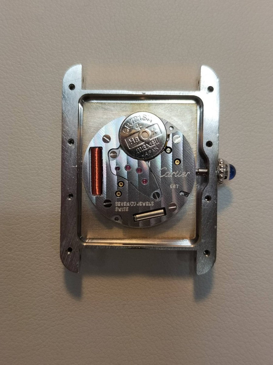 Cartier Must Tank GM (XL) 2414 Quartz Caliber 687 SV925 with genuine leather strap and genuine D-buckle (Stainless steel). Telephone Arabic dial (SWISS MADE inscription). Circa 1999-2003. Overhauled.