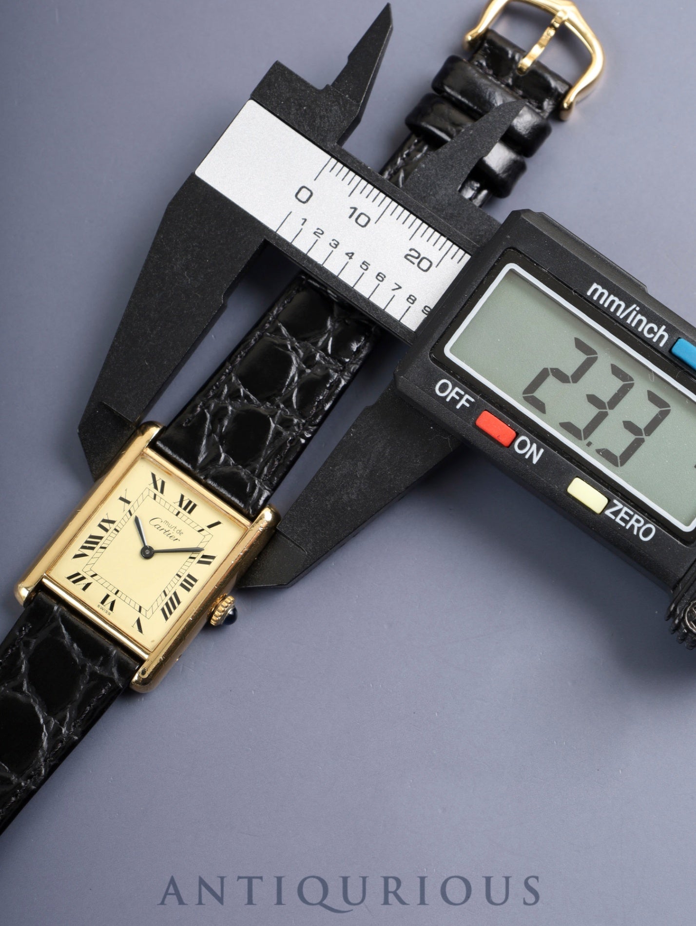 カルティエ マストタンク LM 6 手巻き Cal.78-1 SV925 革 純正ピンバックル（GP） アイボリーローマン文字盤（SWISS表記）オーバーホール済み