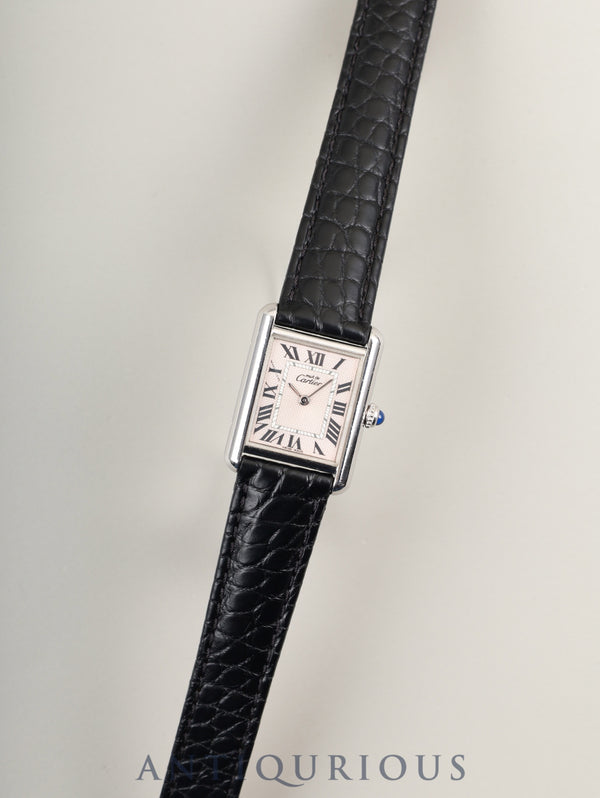 カルティエ マストタンク MM W1016130 / 2416  クォーツ Cal.057 SV925 革 純正Dバックル（SS） ピンクローマン（クリスマス限定）文字盤 オーバーホール済み