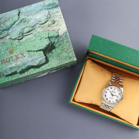 Rolex Datejust 16234 Automatic Cal.3135 SS/WG SS White Roman Dial (SWISS MADE) U-serial (1997) Box Overhauled