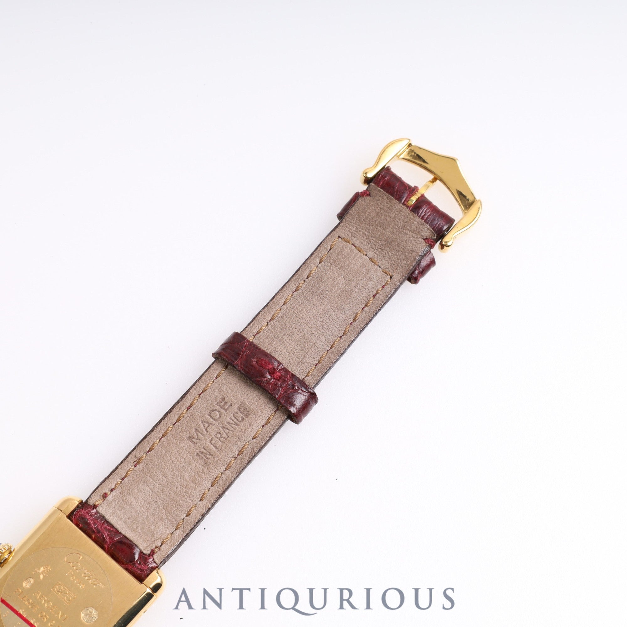 CARTIER Must Tank SM Manual winding Bordeaux Dial Genuine buckle Genuine belt