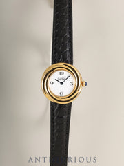 カルティエ マストトリニティ W1010844 / 2735 クォーツ Cal.157 SV925 革 純正Dバックル（GP）ホワイト飛びアラビア文字盤 オーバーホール済み