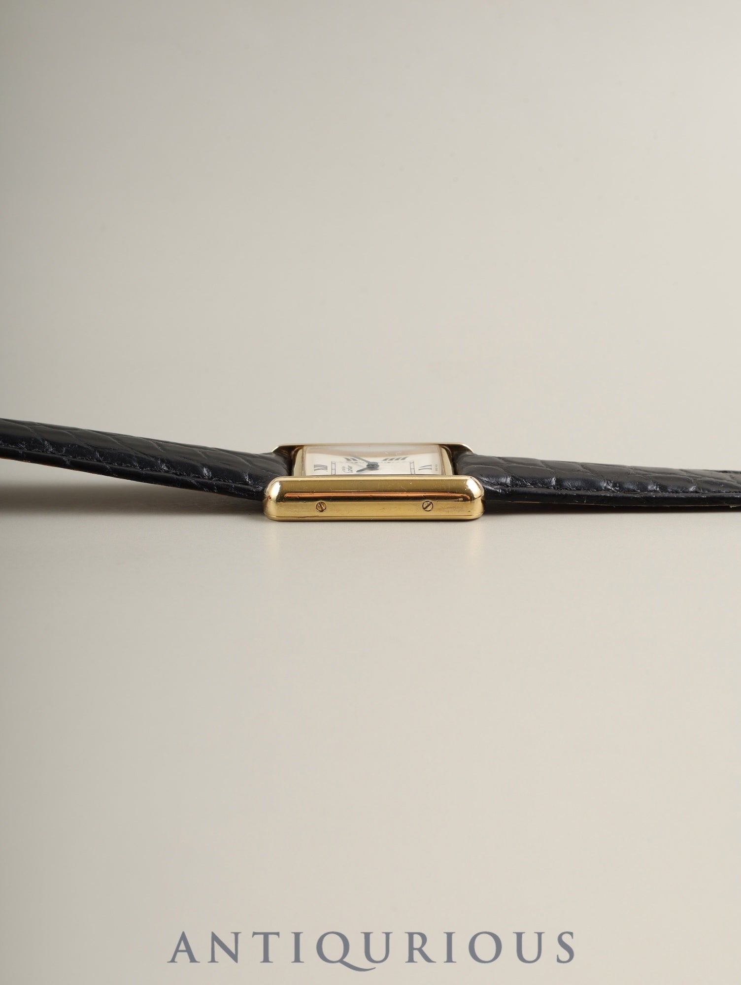 カルティエ マストタンク MM W1013654 / 2415 クォーツ Cal.057 SV925 革 純正Dバックル（GP） ホワイト飛びローマン文字盤（SWISS MADE表記）箱 オーバーホール済み