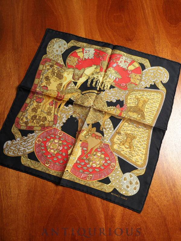 エルメス スカーフ カレ45 ART des STEPPES ステップ美術 SILK100%