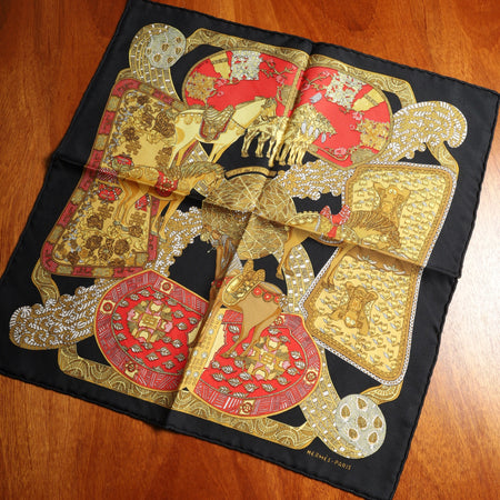 エルメス スカーフ カレ45 ART des STEPPES ステップ美術 SILK100%