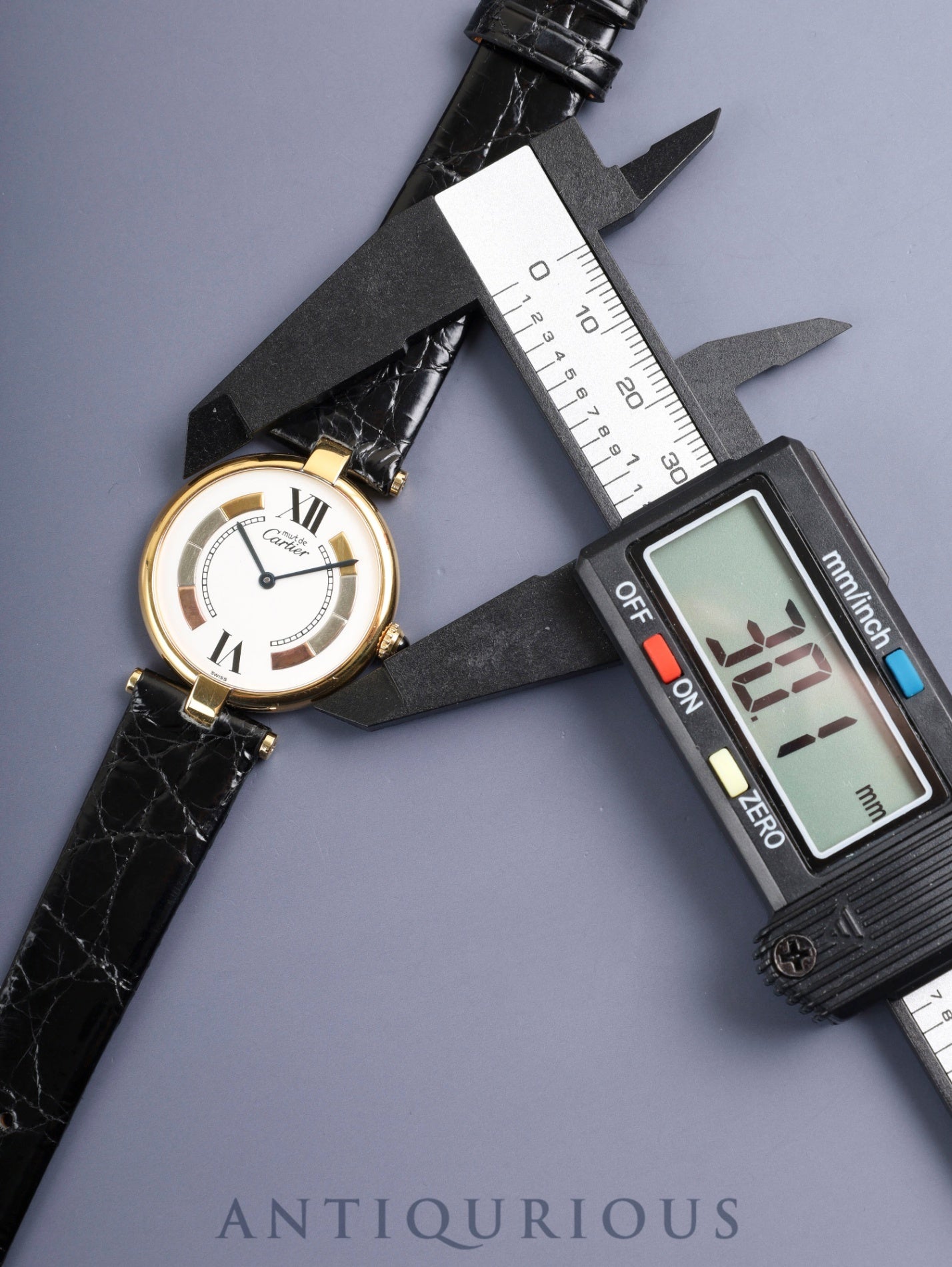 カルティエ マスト ヴァンドーム VLC LM W1006454 / 590003 クォーツ Cal.90 SV925 革 純正尾錠（GP） サイドトリニティ文字盤 オーバーホール済み