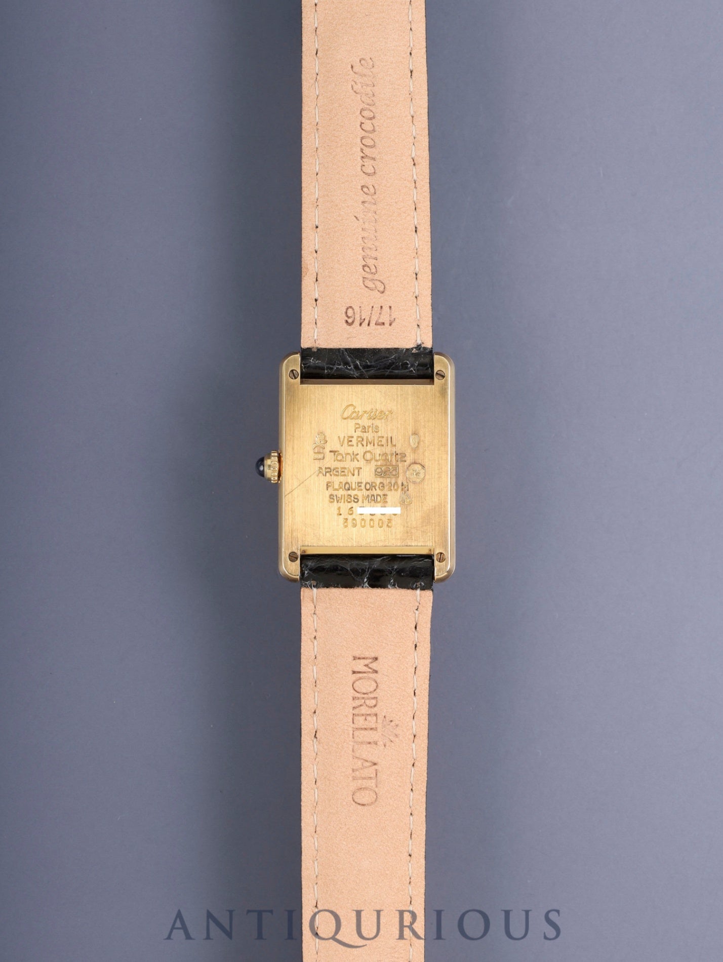 Cartier Must Tank LM 590005 Quartz Cal.90 SV925 Leather Original Pin Buckle (GP) Ivory Roman Dial (SWISS marking) Booklet Overhauled