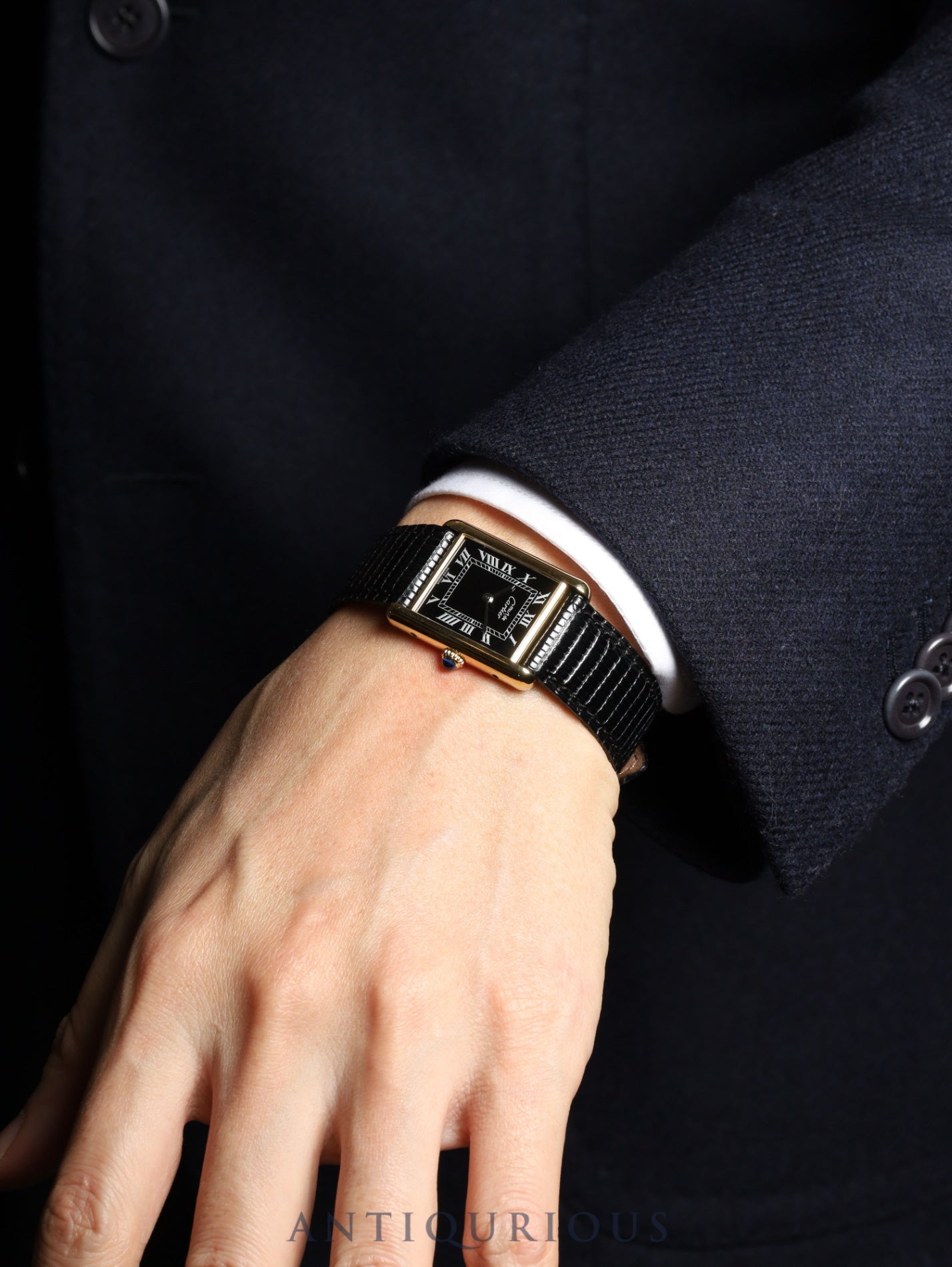 カルティエ マストタンク LM 19749 13 手巻き SV925 純正革ベルト 純正