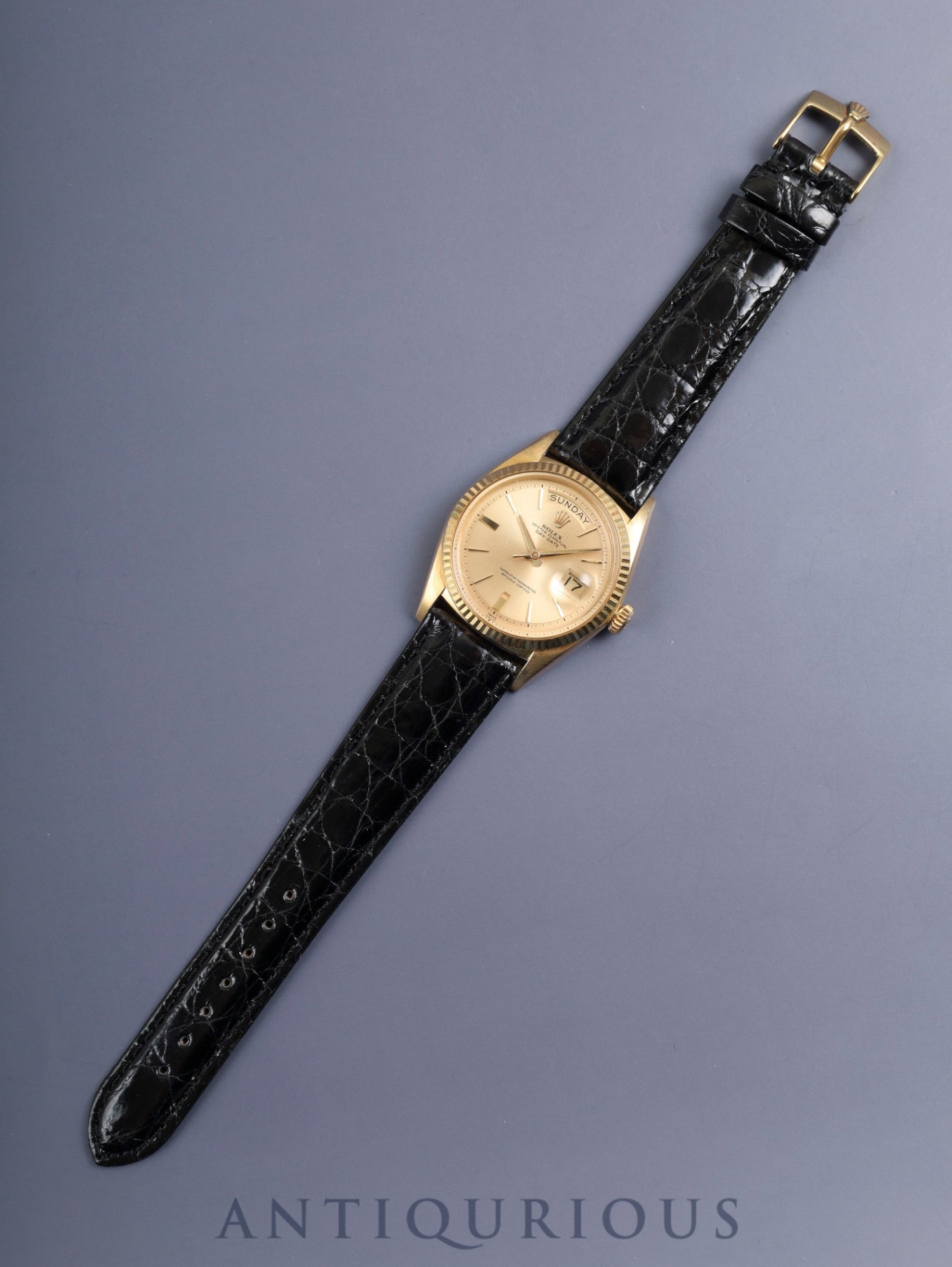 ロレックス デイデイト 1803 自動巻き Cal.1555 750YG 革 純正ピンバックル（GP） シャンパン文字盤 96番台（1962年頃）オーバーホール済み